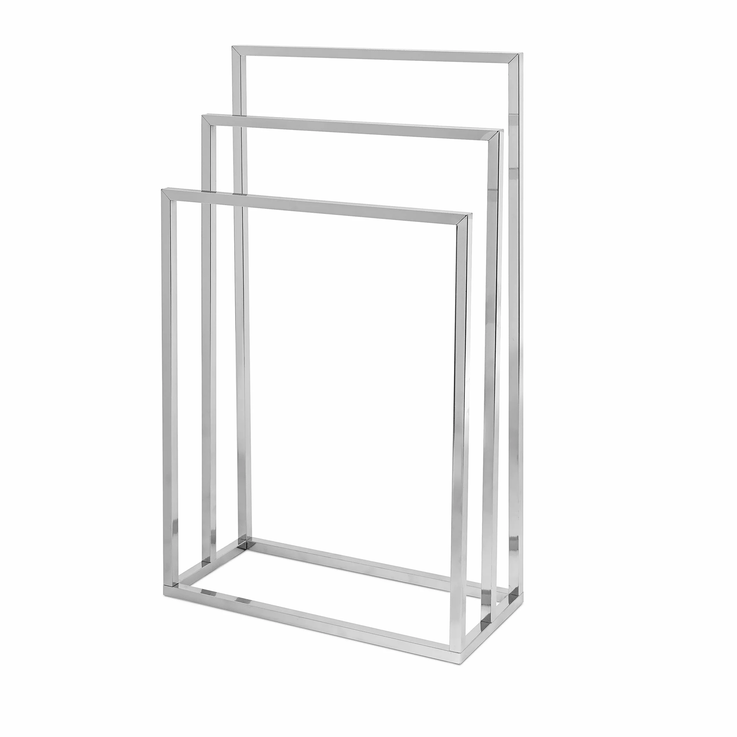 Relaxdays chromowany stojak na ręczniki metalowy 82,5 x 46 x 21 cm stal nierdzewna 3 ramiona