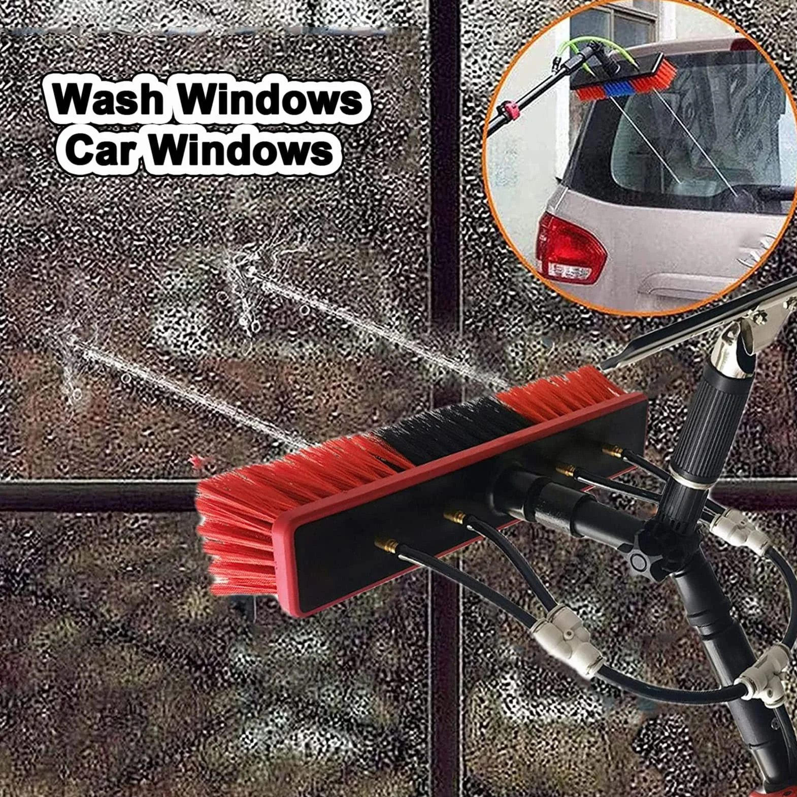 Telescopic Window Cleaner Kit 3.6-12m Pole Water Fed Brush for Solar Panels
