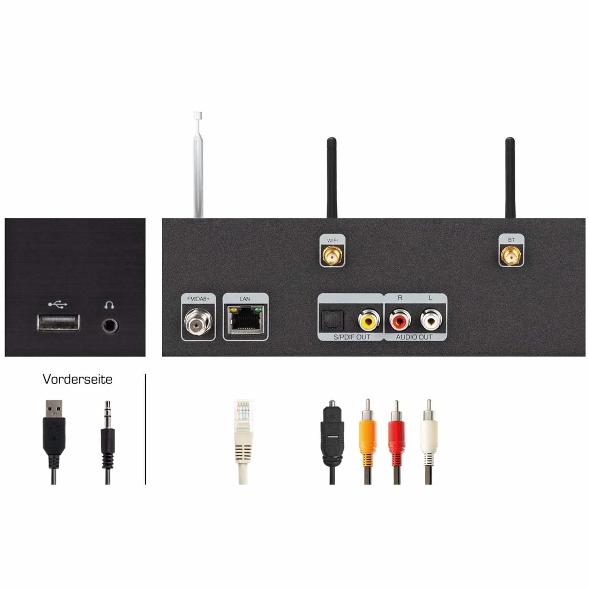 Imperial DABMAN i510 BT – tuner Hi-Fi radio internetowe/radio cyfrowe (DAB+/DAB/UKW/WLAN/LAN, Bluetooth, USB, usługi streamingowe Amazon Music, Napster i wiele innych), czarny
