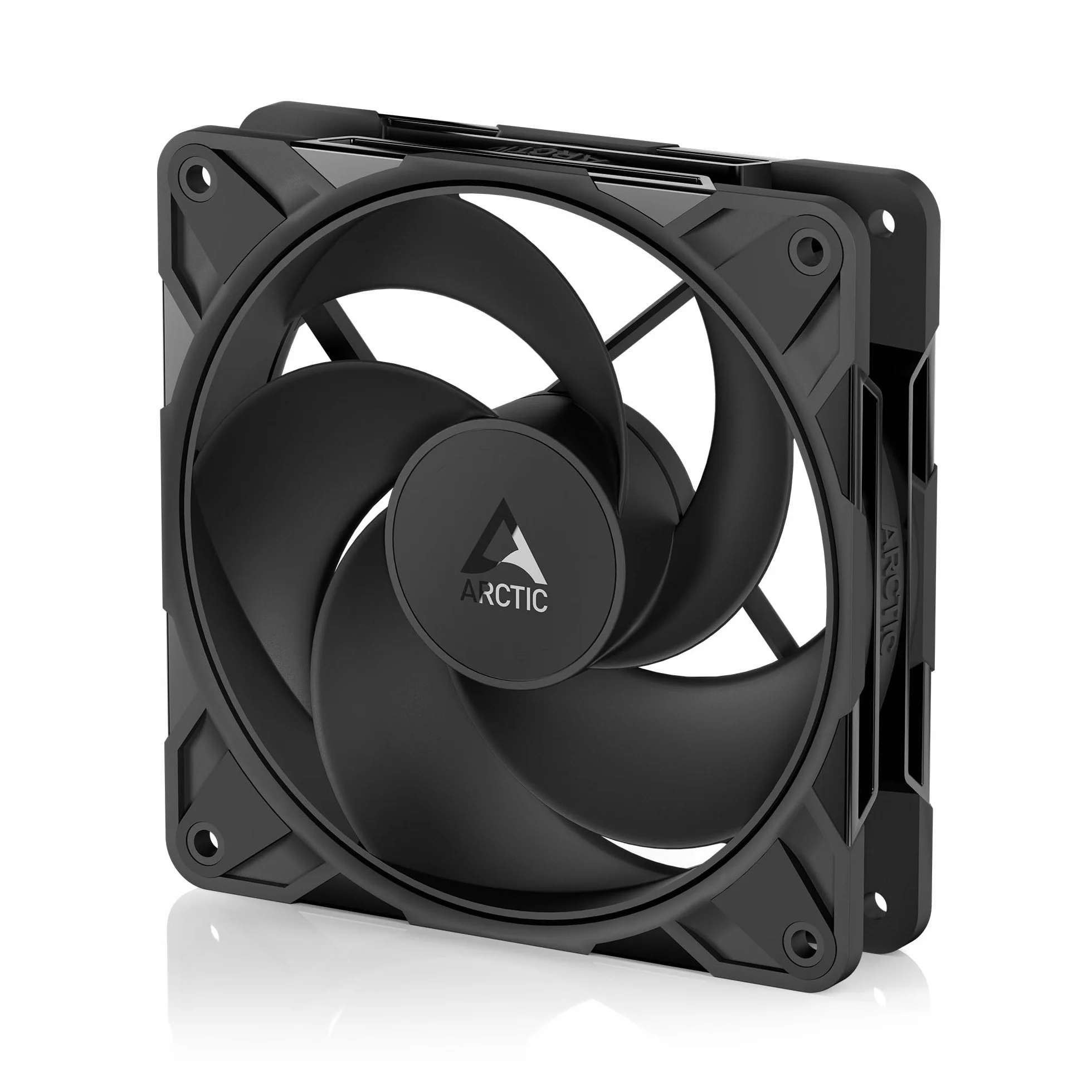 ARCTIC P12 Pro Reverse – 120 mm Najwyższej jakości wentylator rewersyjny z rozdzielaczem, Wentylator PWM z rozgałęźnikiem kabla Y, 500-3000 rpm, 0 rpm <5% PWM, hydrodyn. łożyskiem, 4-Pin - Czarny