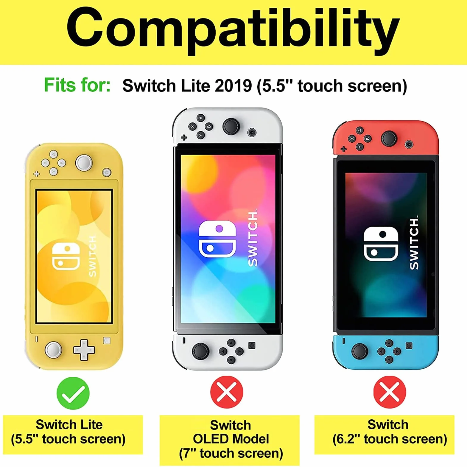 Procase Obudowa z Klapką do Nintendo Switch Lite 2019, Ochronna Zdejmowana Skrzydła + 2 Folia Ekranu, Łatwa Instalacja, Minimalistyczna i Trzeźwa
