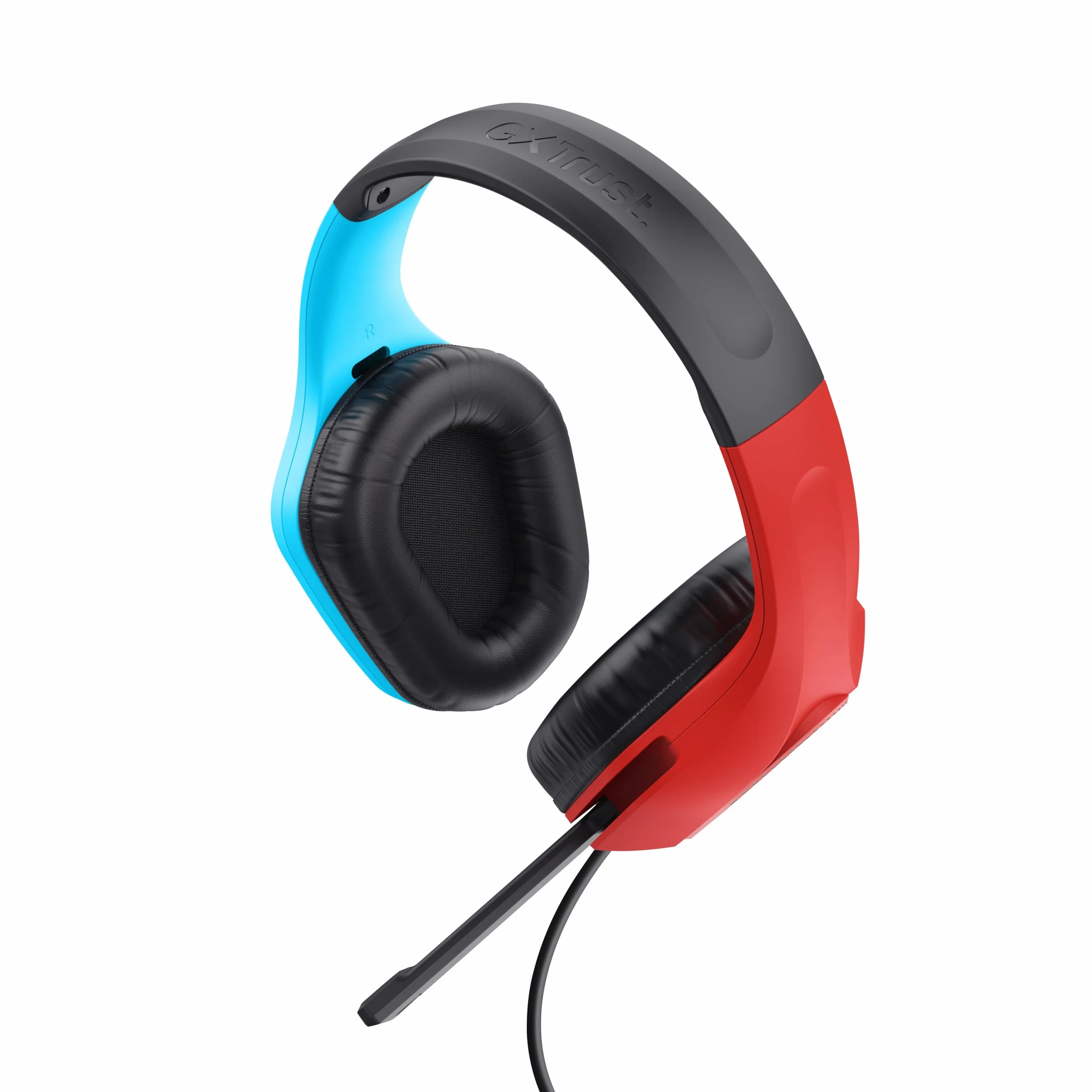 Trust Gaming GXT 416S Zirox Lekkie słuchawki do gier na Nintendo Switch ze sterownikami 50 mm, złącze 3,5 mm, składany mikrofon, słuchawki przewodowe 1,2 m, słuchawki nauszne - niebieski/czerwony