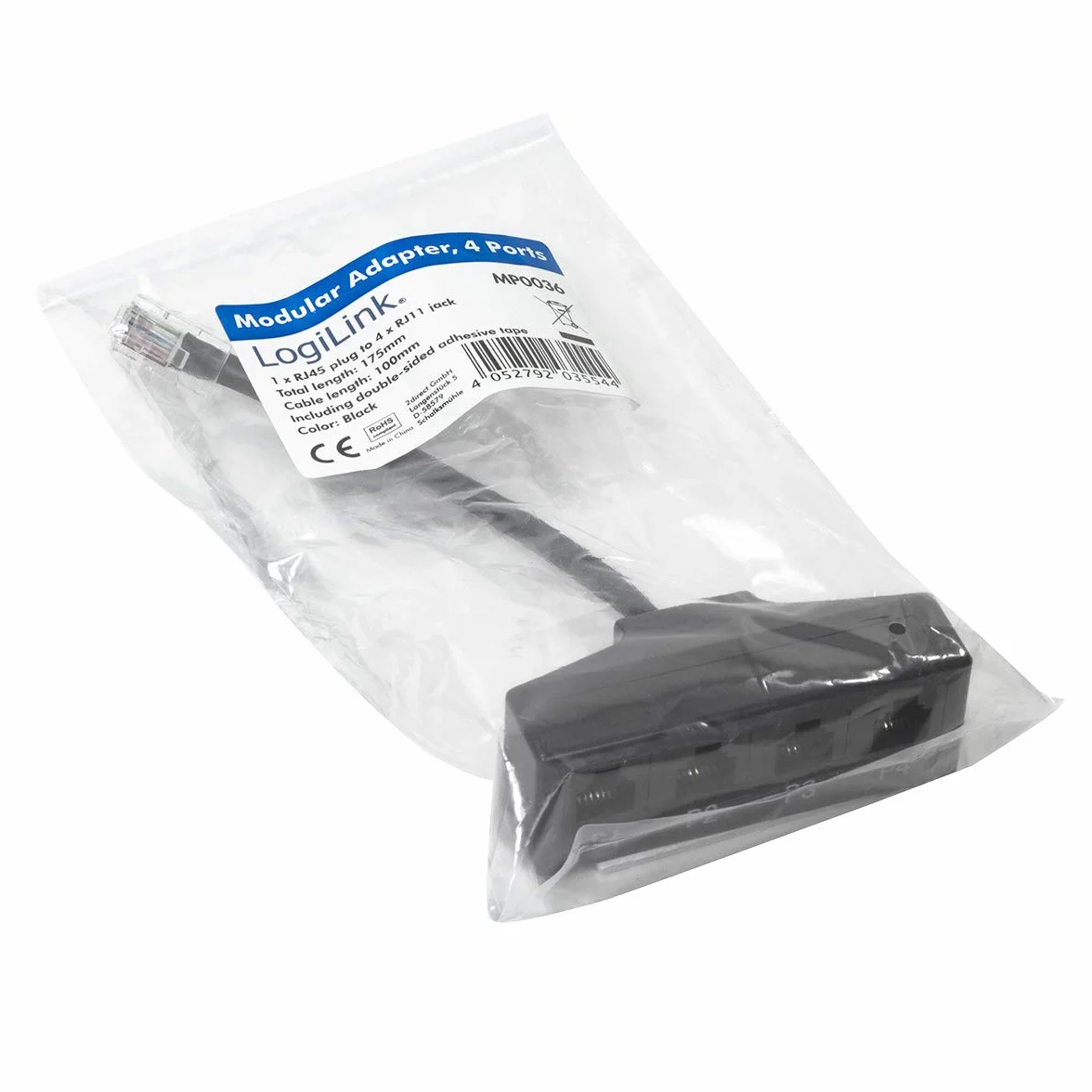 2direct GmbH Logilink 4 - Modułowe porty rozdzielacza adaptera 1* R45/4* Rj11,MP0036
