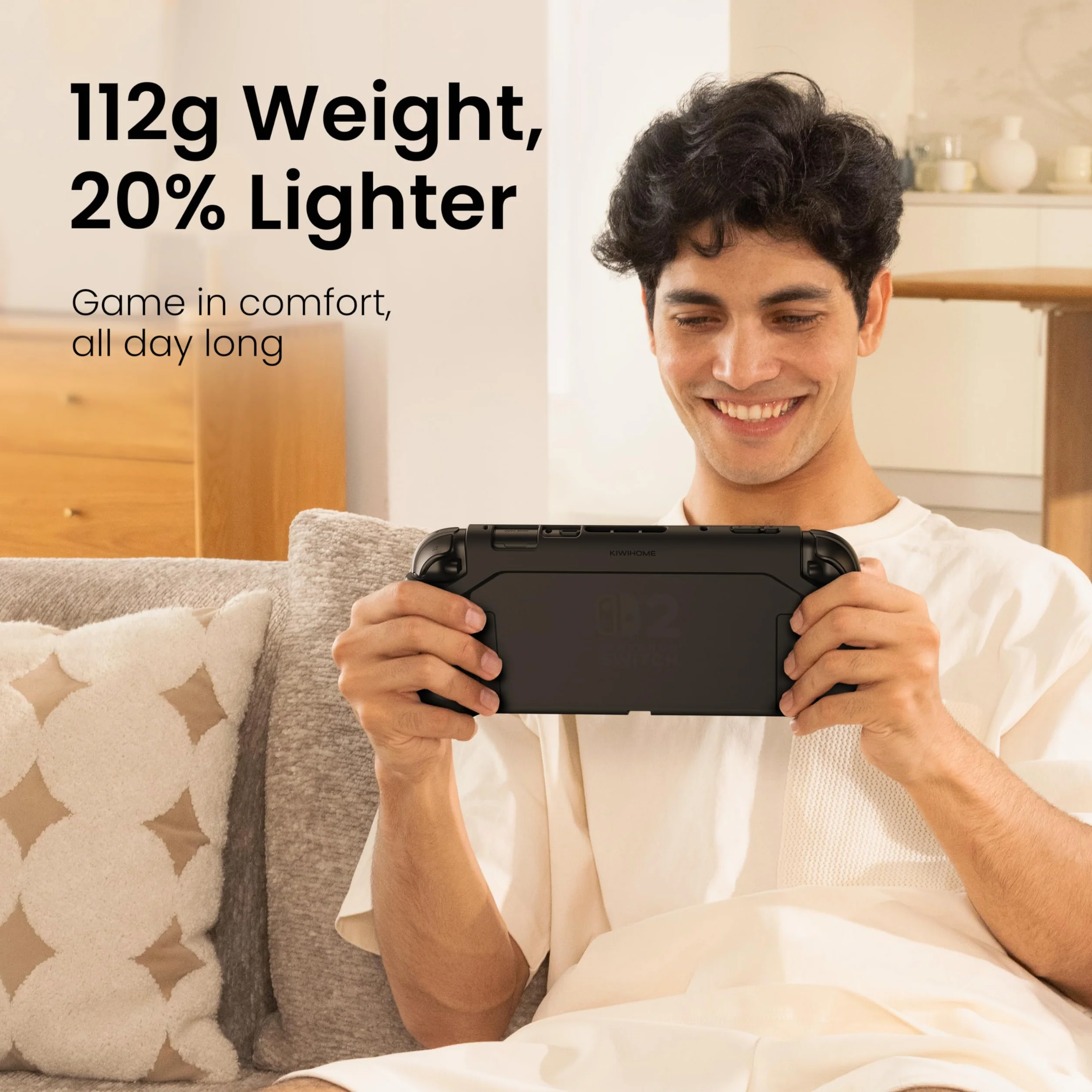 KIWIHOME P2 Etui dokowalne do Nintendo Switch 2 2025, antypoślizgowy ergonomiczny uchwyt, przetestowane upadki, etui ochronne, akcesoria do Nintendo Switch 2, czarne