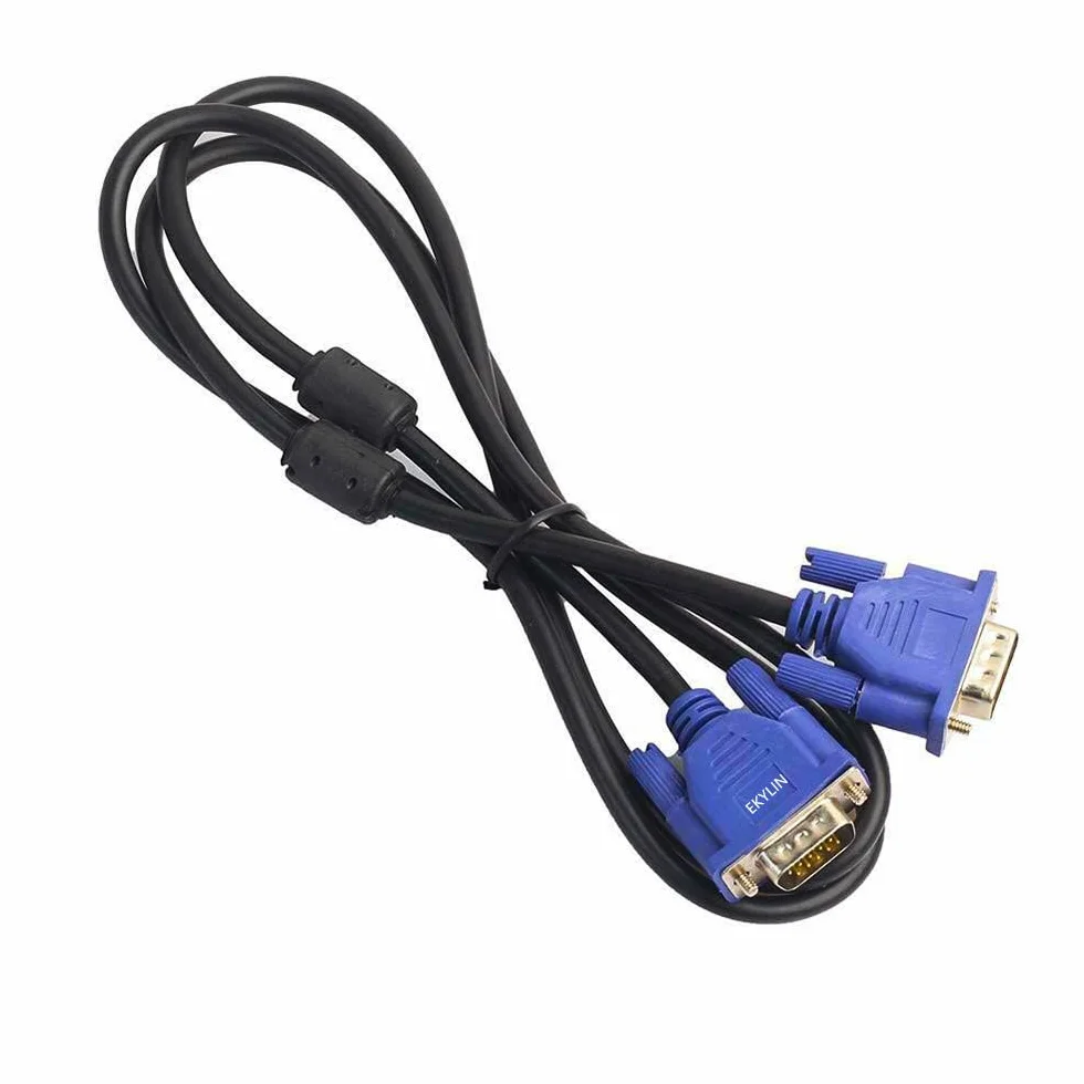 EKYLIN kabel VGA do VGA 1,5 m / 5 stóp VGA męski na męski kabel rozszerzenia wideo VGA adapter do komputera PC z monitorem z gniazdem VGA
