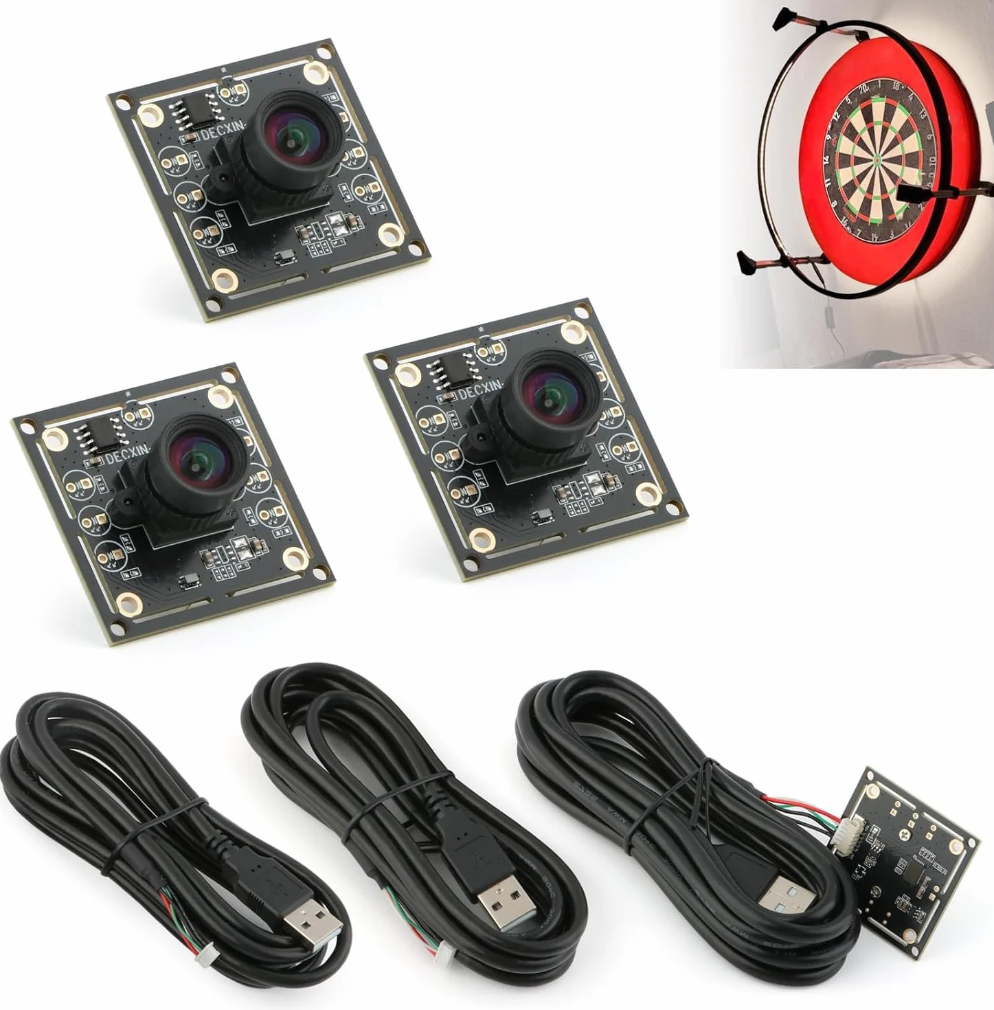 ov9732 moduł kamery 100 stopni do autodarts system kamer do darta 3 zestawy 1280x720 30fps rozpoznawanie twarzy przechwytywanie obrazu 2M kabel USB2.0 wyjście Phone
