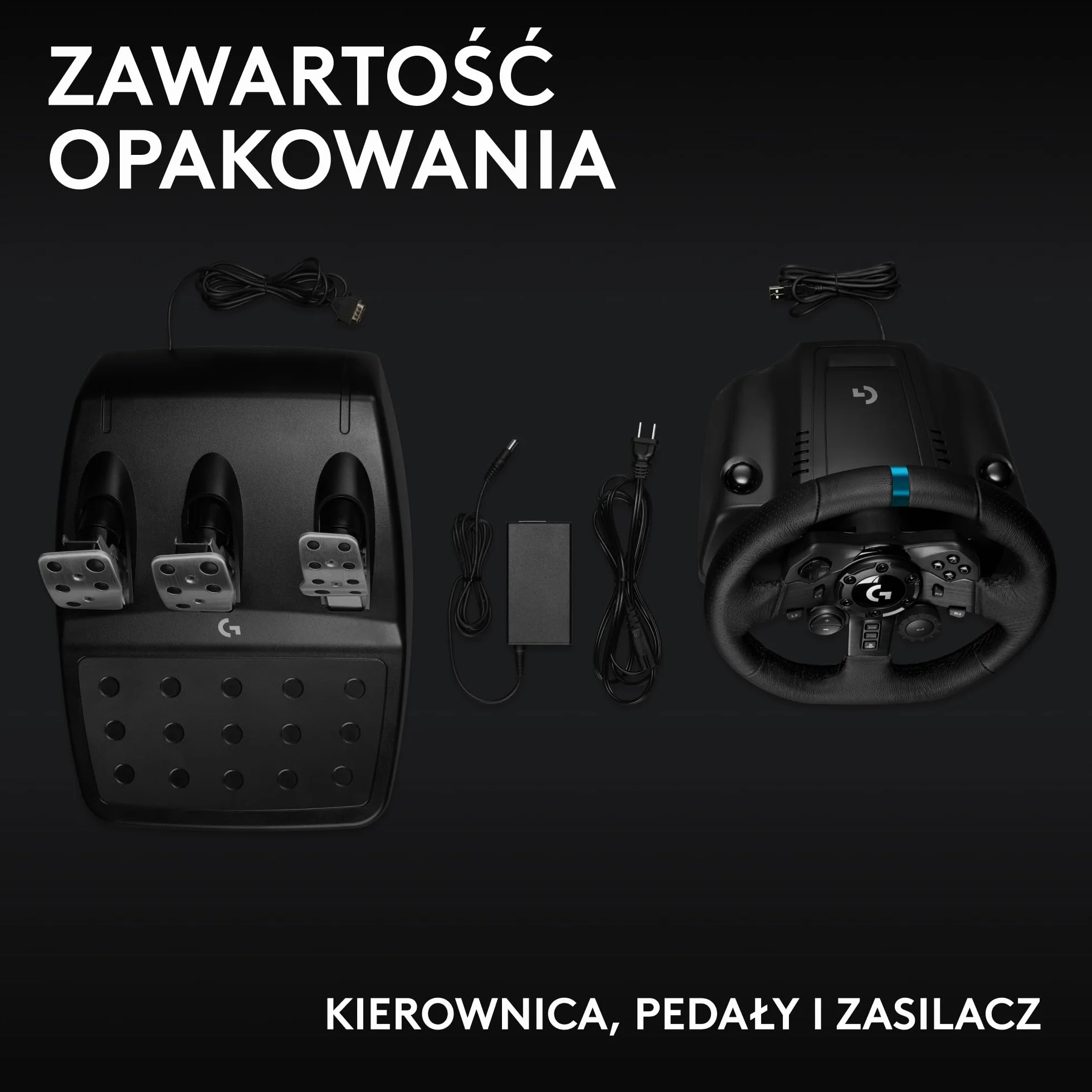 Logitech G G923 Kierownica wyścigowa i pedały, siłowe sprzężenie zwrotne TRUEFORCE 1000 Hz, PS5, PS4, PC, Mac - Czarny