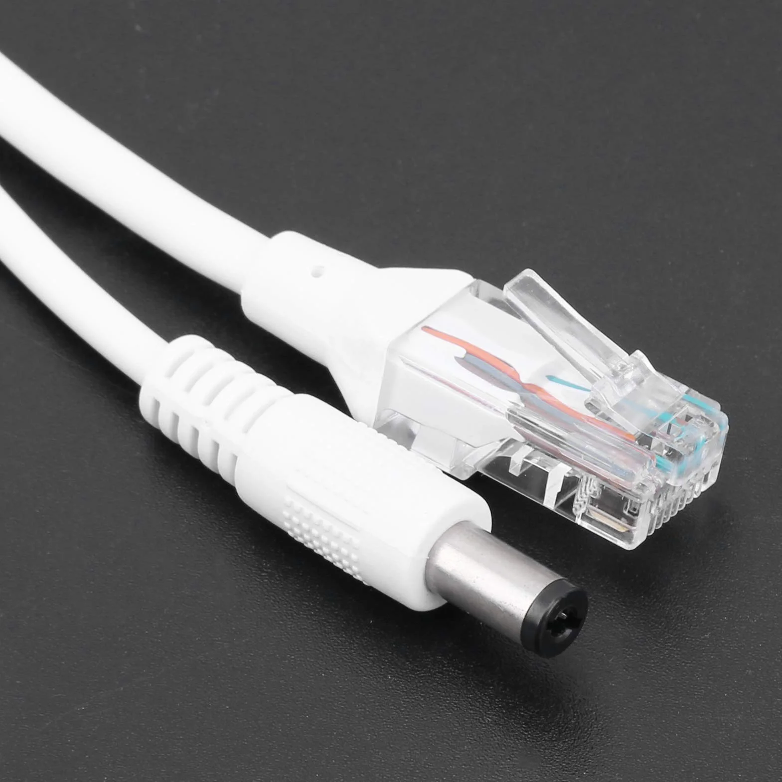 Rozdzielacz POE wodoodporny rozdzielacz POE 48 V na 12 V Adapter POE do kamery IP do użytku zewnętrznego wewnątrz z zestawem pokrowców przeciwdeszczowych