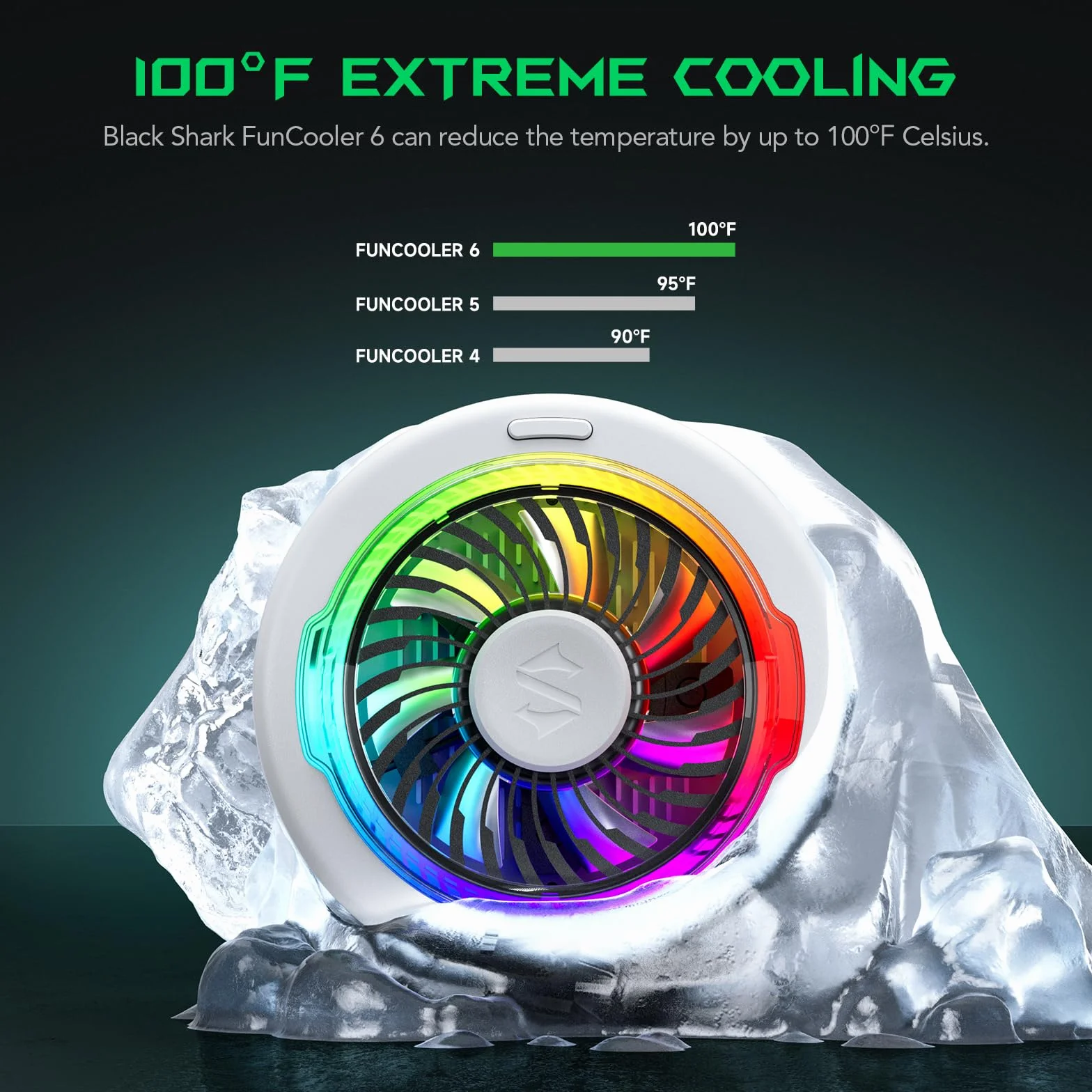 Black Shark FunCooler 6 Magnetic Phone Cooler do gier, przenośny wentylator chłodzący do telefonu komórkowego z oświetleniem RGB, wentylator chłodzący do telefonów komórkowych iPhone, seria