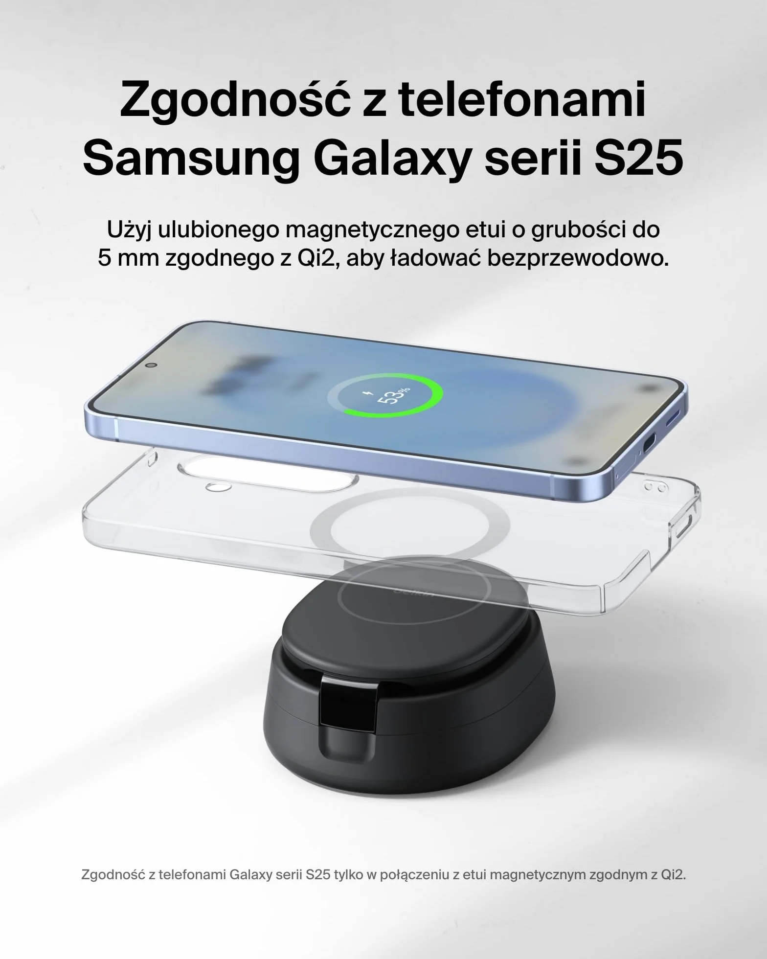 Belkin 2 w 1 Przenośna ładowarka Bezprzewodowa, Rozkładana Bezprzewodowa Stacja ładująca o mocy 15 W, zgodna z MagSafe ładowarka Qi2 do urządzeń iPhone 16 i AirPods, w zestawie ładowarka 30 W – Czarna