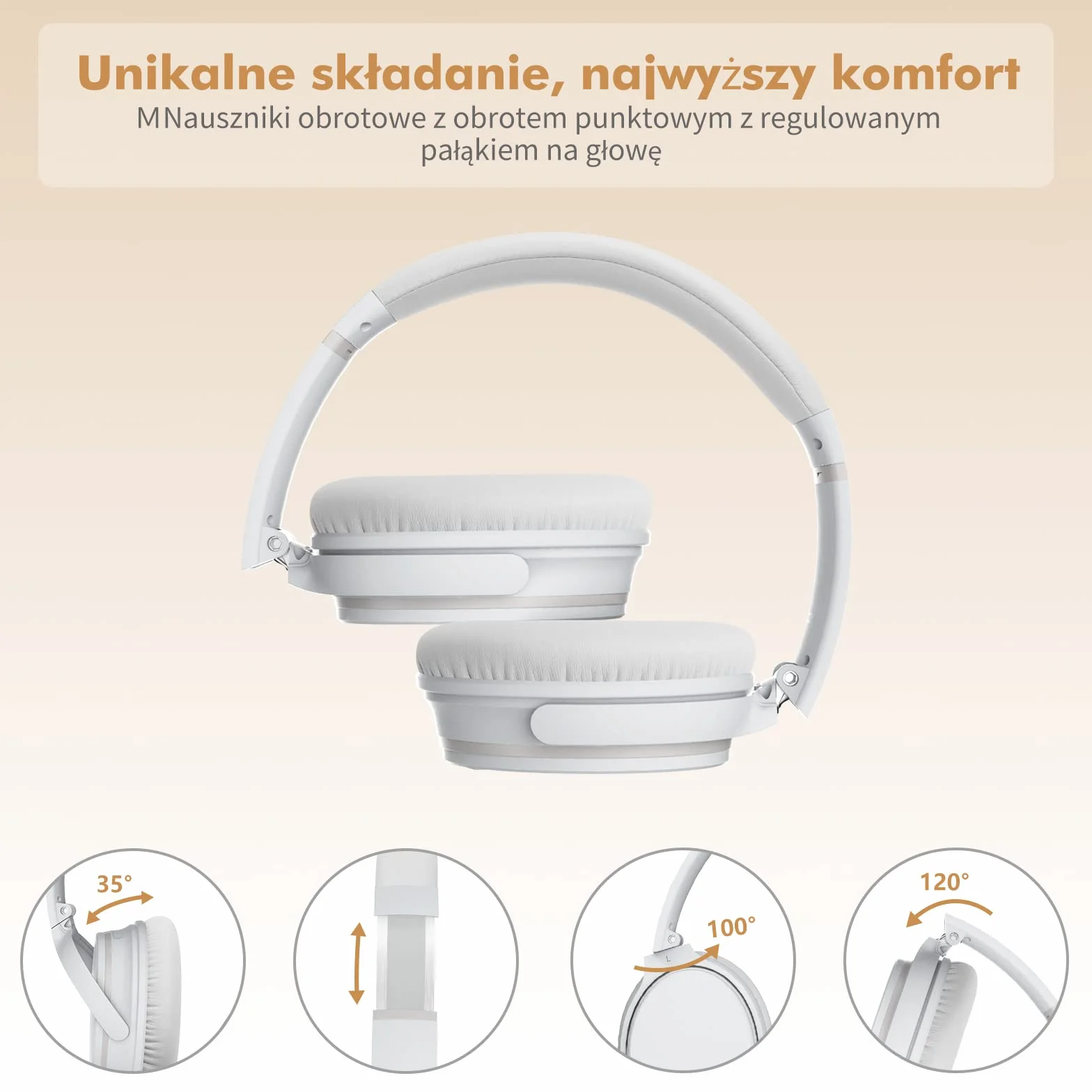 Srhythm NC25 Noise Cancelling Headphones Bluetooth 5.3, Over-Ear Wireless Headset with Low Latency Game Mode, 50H Playtime