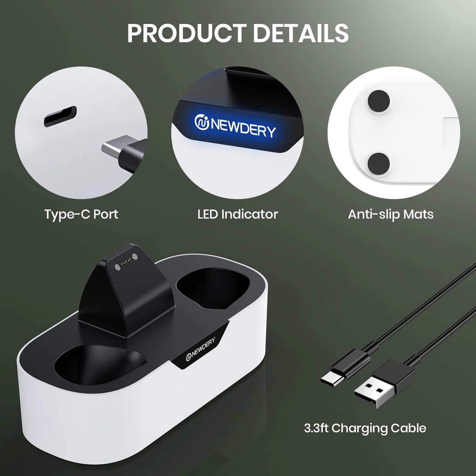 NEWDERY Solo Charger Station do kontrolerów bezprzewodowych Xbox One/Series X|S