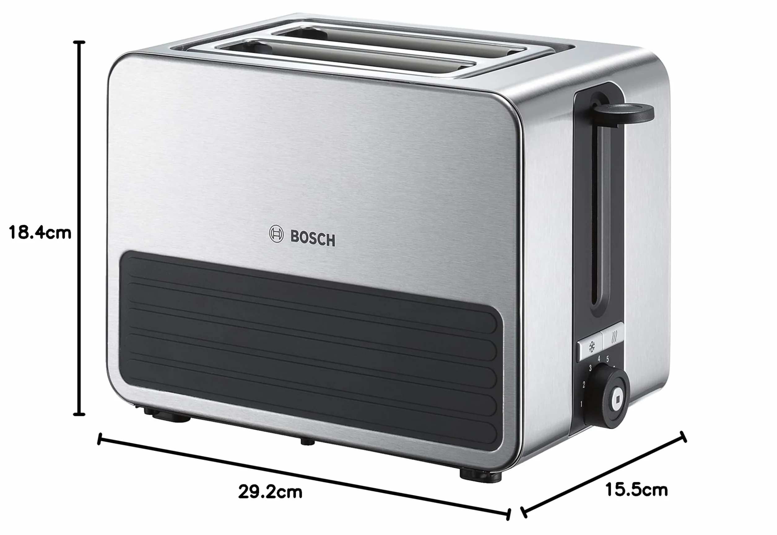 Bosch TAT7S25 kompaktowy toster 2 kromki 1050W stal nierdzewna