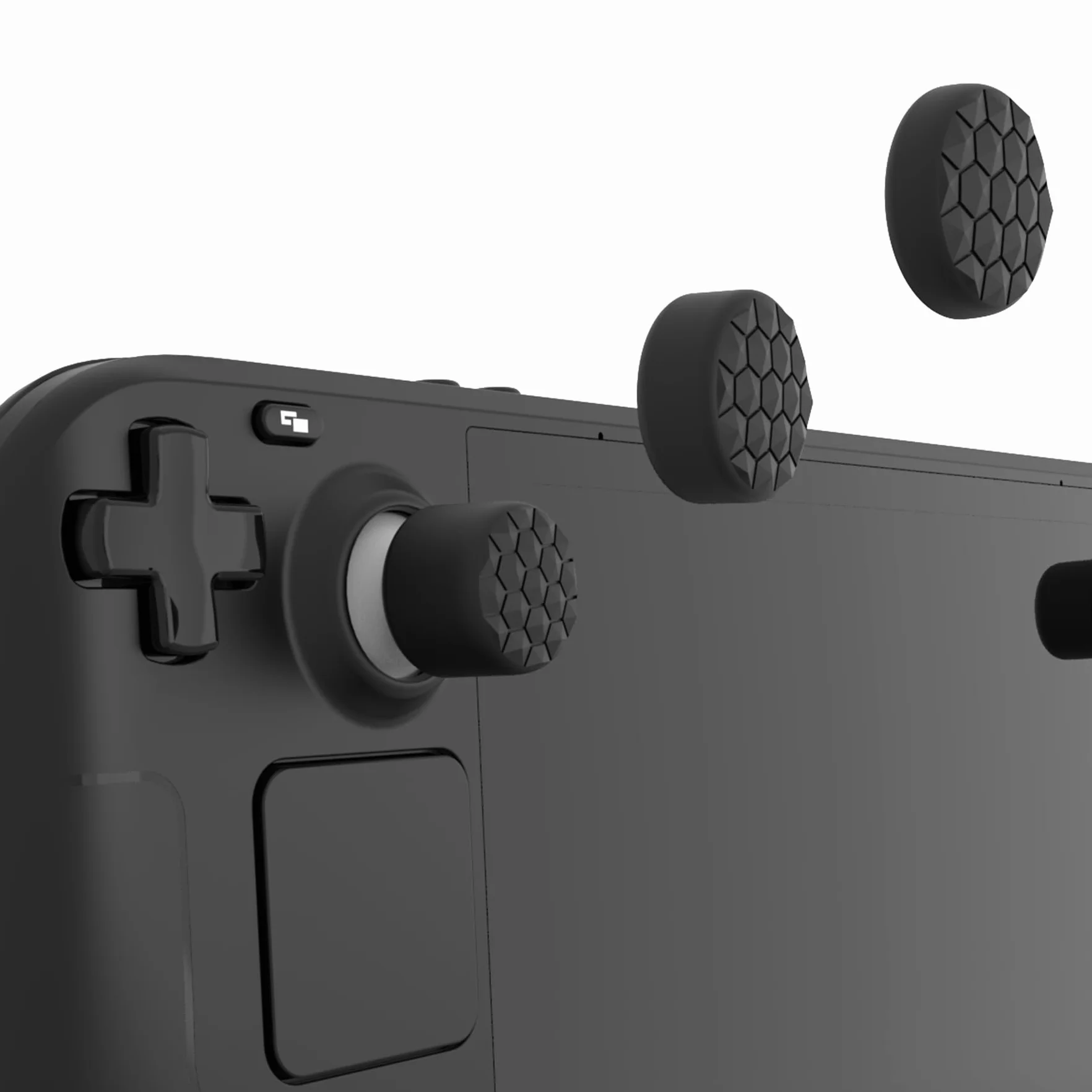 PlayVital Nakładki na Joysticki do Steam Deck OLED/LCD,Pokrowce na Drążki Analogowe do PS Portal – Czarny,10 Sztuk