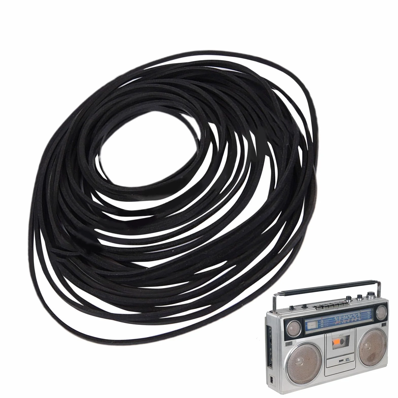Cassette Tape Player Belts, 30X Hybrid Cassette Player Belts, Rubber Treadle Sewing Machine Belt, Hybrid Cassette Belt, Mixed Square Cassette Tape Belt, Easy To Use, Portable for Recorders