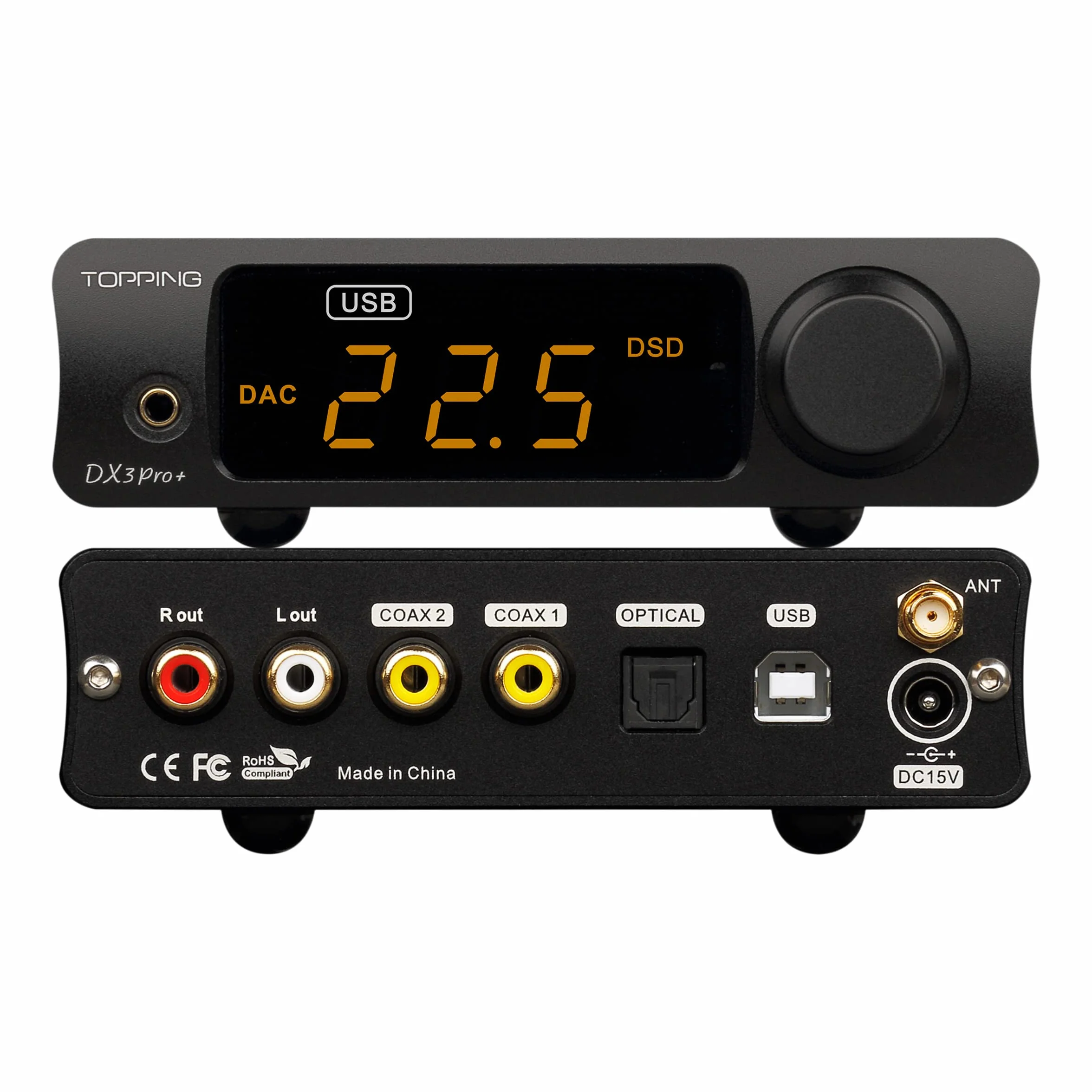 Topping DX3 Pro+ Wzmacniacz słuchawkowy Bluetooth (czarny)