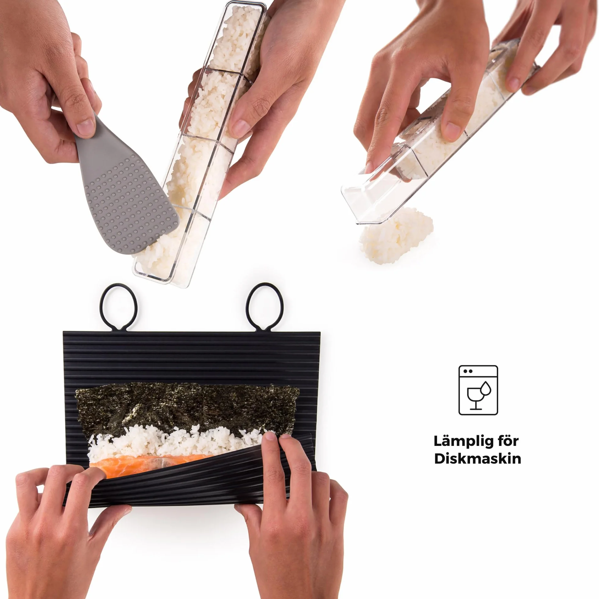 Blumtal zestaw do sushi, mata silikonowa do przygotowywania sushi, pałeczki i łyżka do ryżu, mycie w zmywarce