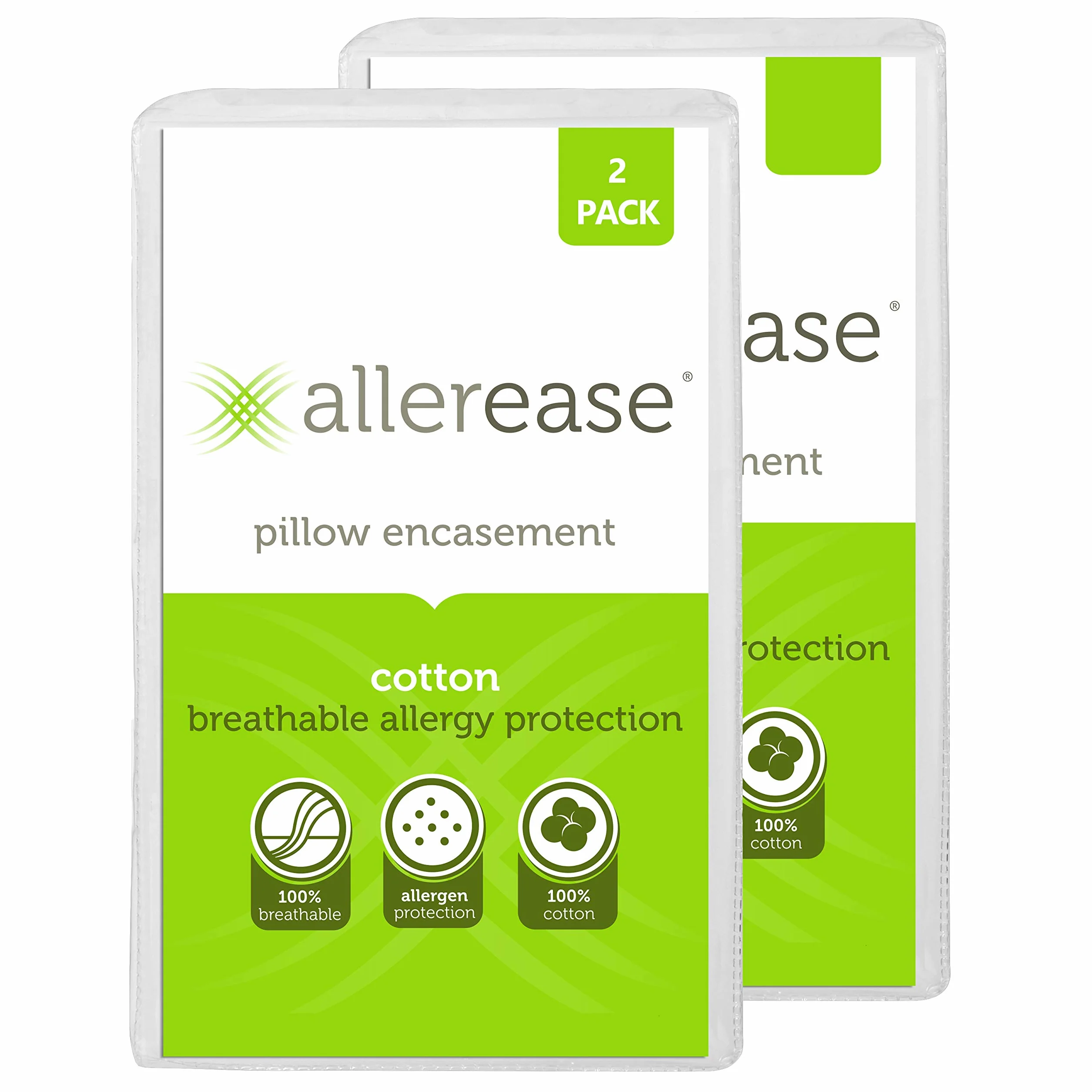 Aller-Ease 100% oddychająca bawełna, biała, 2 sztuki (1 szt.)