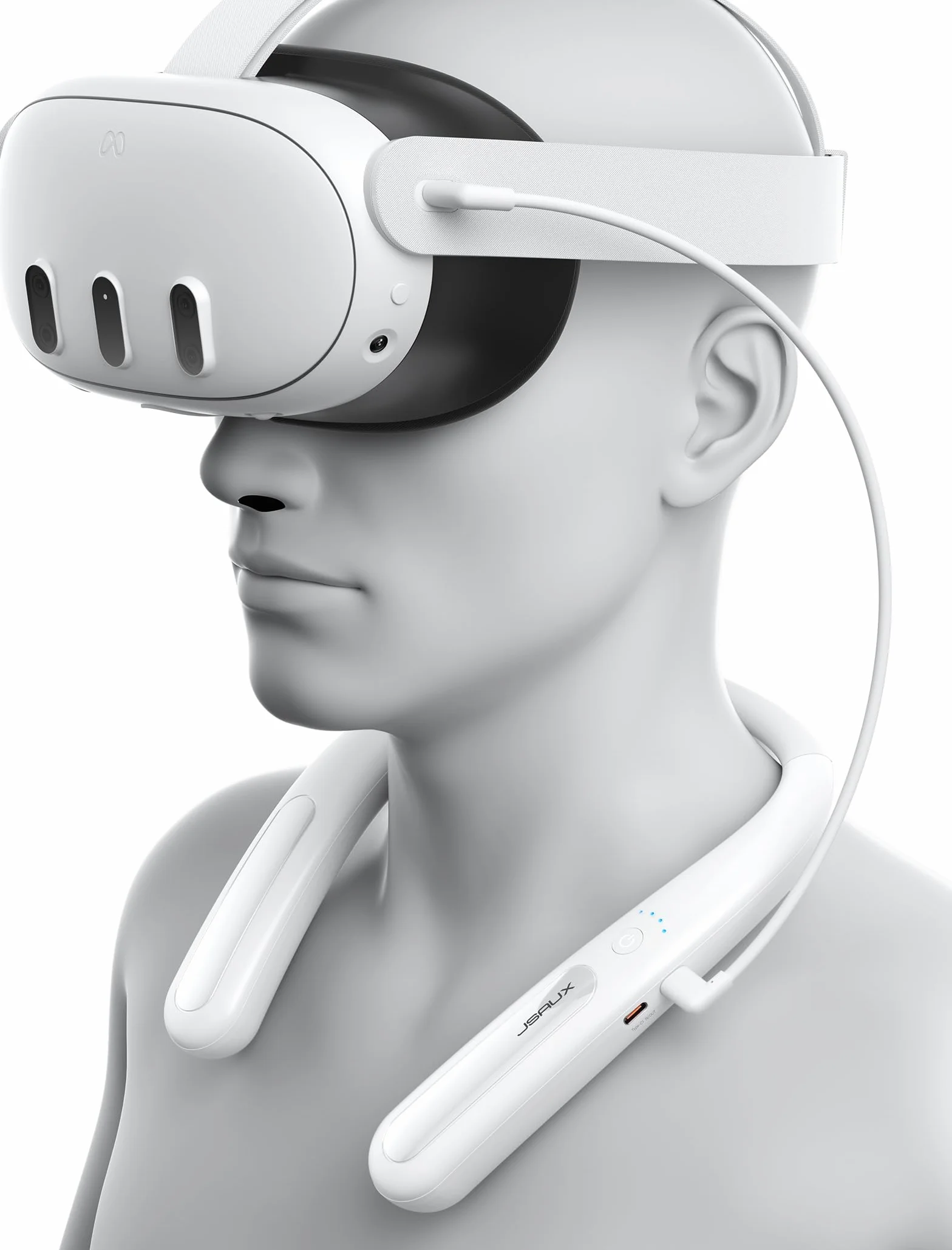 JSAUX Akumulator Kompatybilny z Meta Quest 3S/3/2, akumulator o pojemności 10000 mAh z szybkim ładowaniem PD, akcesorium zasilające VR Extend, Kompatybilny z Oculus 3, Meta Quest 2/3S