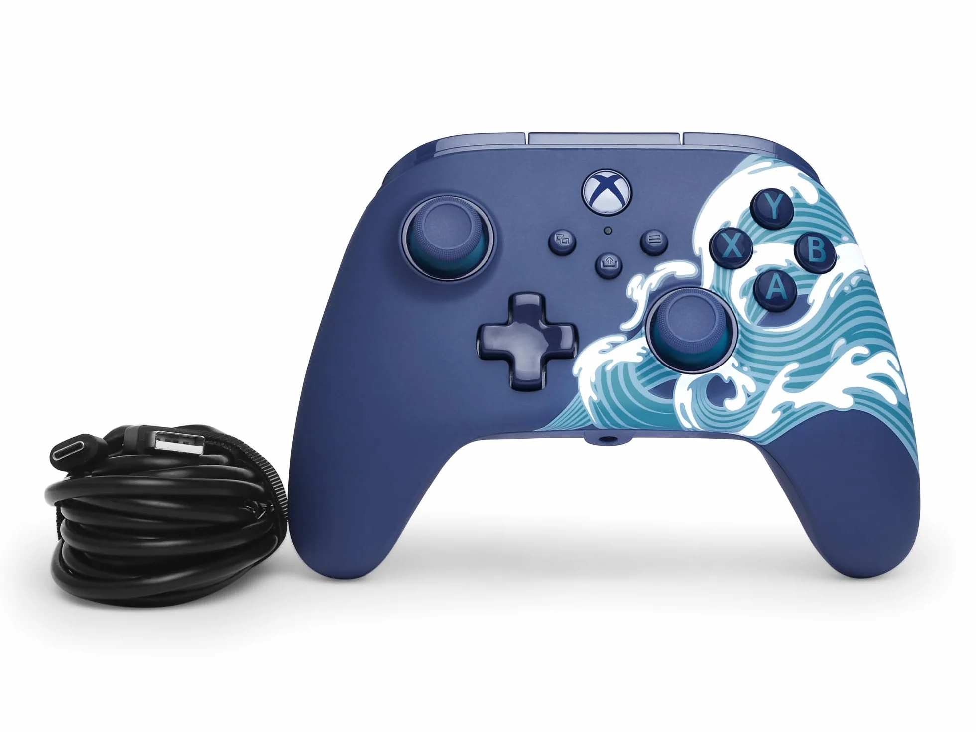 Kontroler przewodowy PowerA Advantage do konsoli Xbox Series X|S - Morska fala, Pałki z efektem Halla, kontroler do gier, Xbox Series X|S