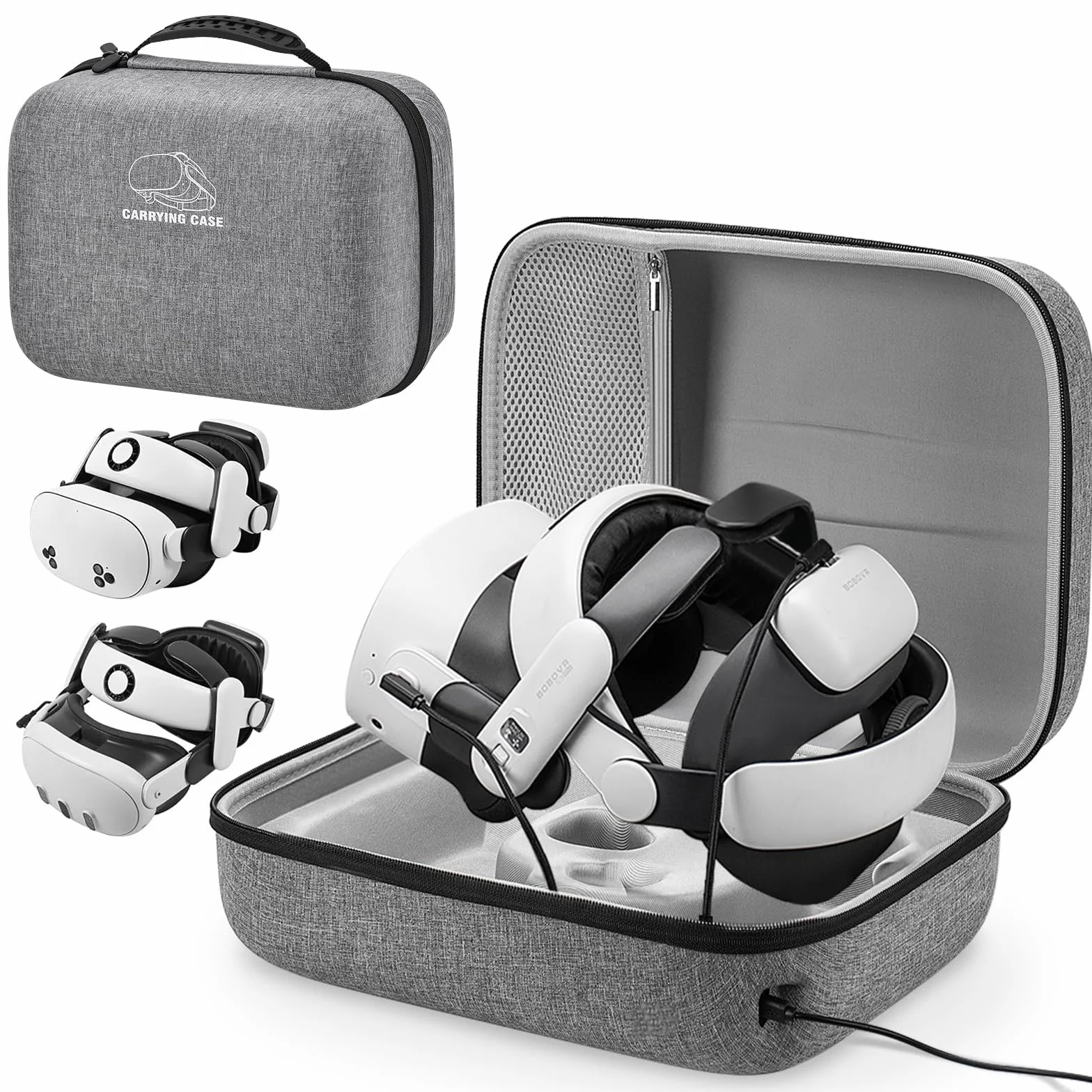 Jubor Torba do Quest 3S/3/2/Pico 4, podróżna torba do przechowywania, kompatybilna z Kiwi Design/BOBOVR Elite Strap i innymi akcesoriami, wodoodporna, odporna na uderzenia torba z przyłączem