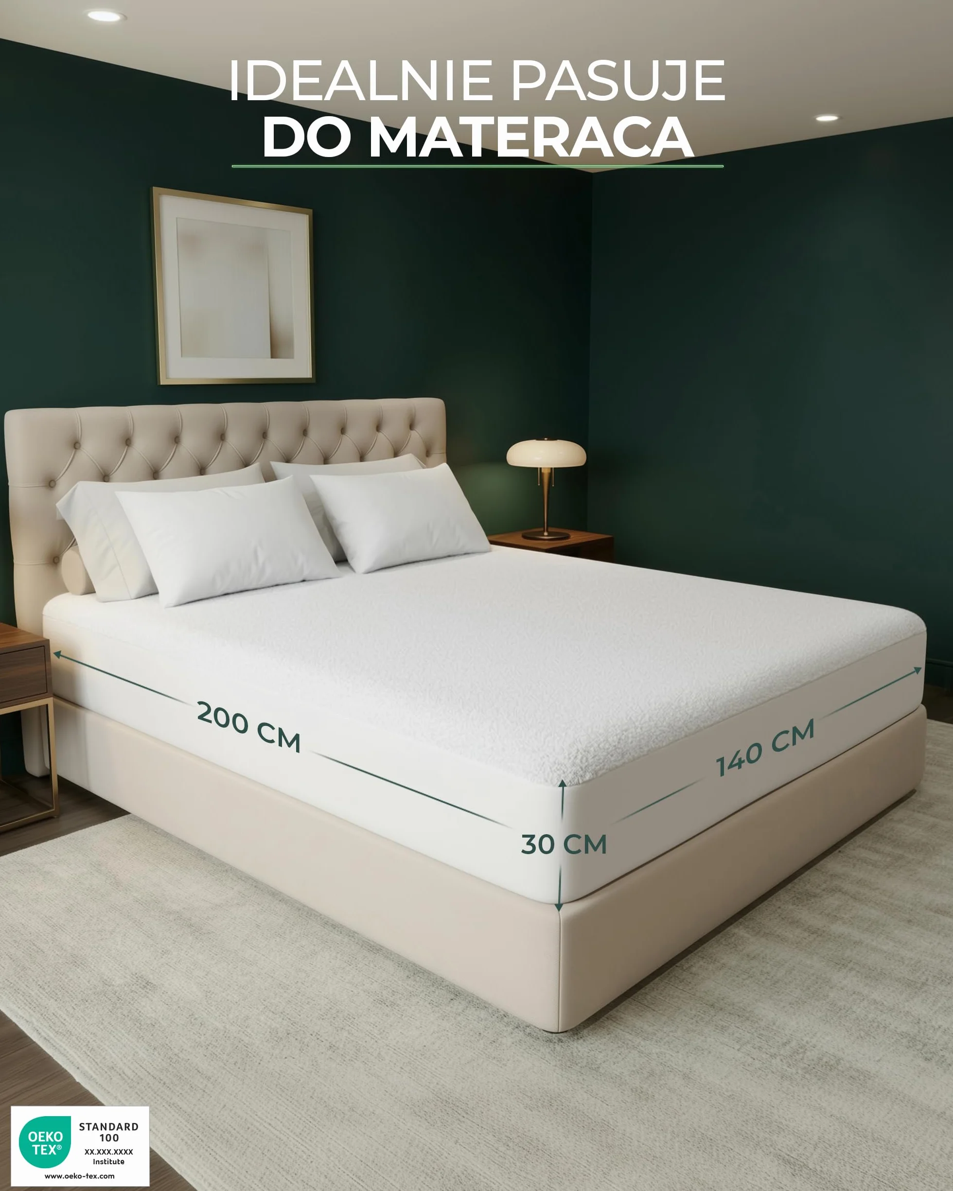 Pokrowiec Na Materac: Pokrowiec Na Materac O Wymiarach 140 x 200 cm I Głębokości Do 30 cm Z Okrągłą Gumką