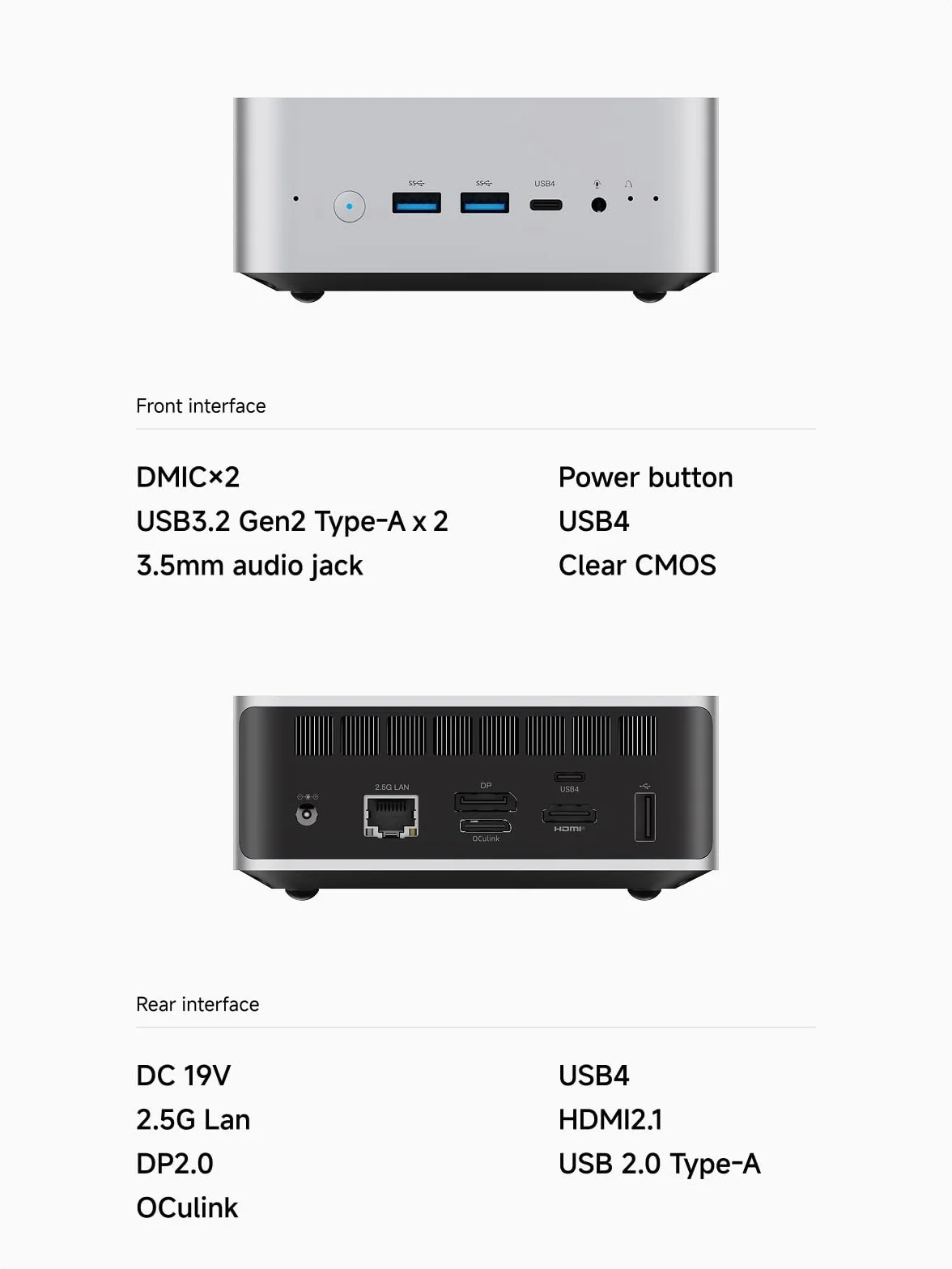 MINISFORUM AI X1-255 Mini PC, AMD Ryzen 7 255 (8C / 16T, do 4,9 GHz), HDMI/DP / USB4 (4K @ 120Hz), USBA X 3, 2.5G LAN, Wi-Fi 7 / BT5.4 (bez SSD/RAM)