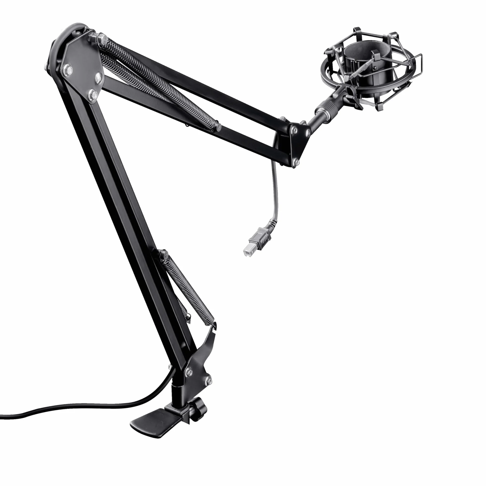 Trust Gaming GXT 253 Emita ramię mikrofonu, stojak na mikrofon, regulowane ramię stołowe, zintegrowany kabel 290 cm, stojak na mikrofon, elastyczny uchwyt, ramię mikrofonu do wszystkich powszechnie
