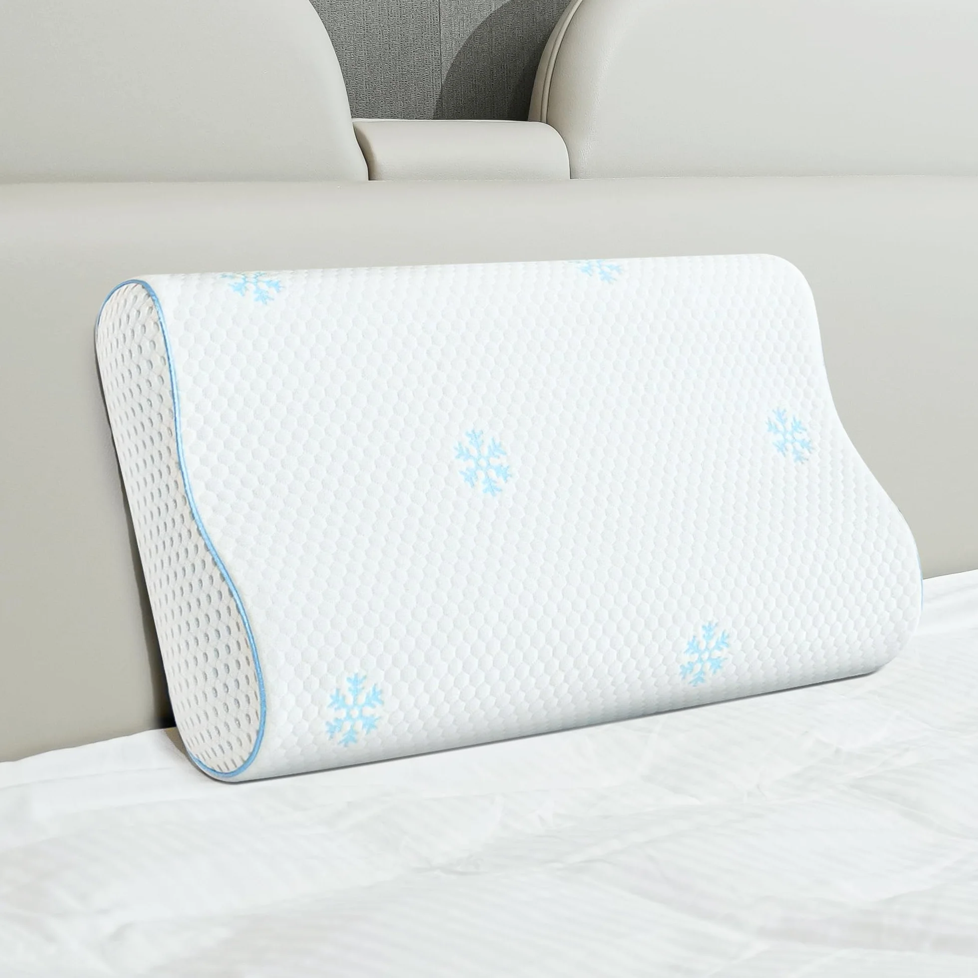 Poduszka Szyjna Memory Foam Ortopedyczna Regulowana 61x36x10-12 cm z Pianką do Spania