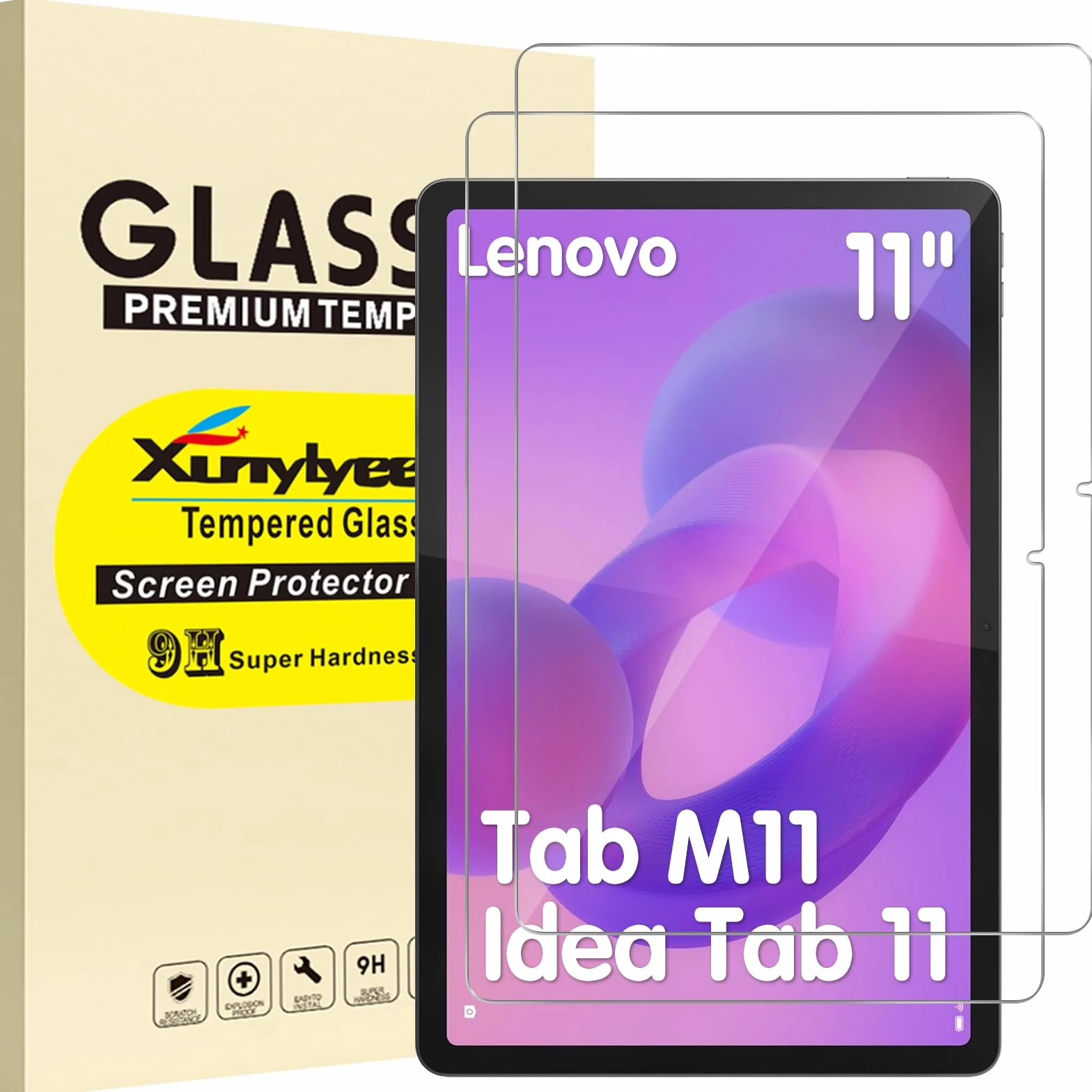 Xunylyeee 2-Pak, Ochraniacz Ekranu dla Lenovo Idea Tab 11/ Lenovo Tab M11 2024 11 Cali Szkło Hartowanego