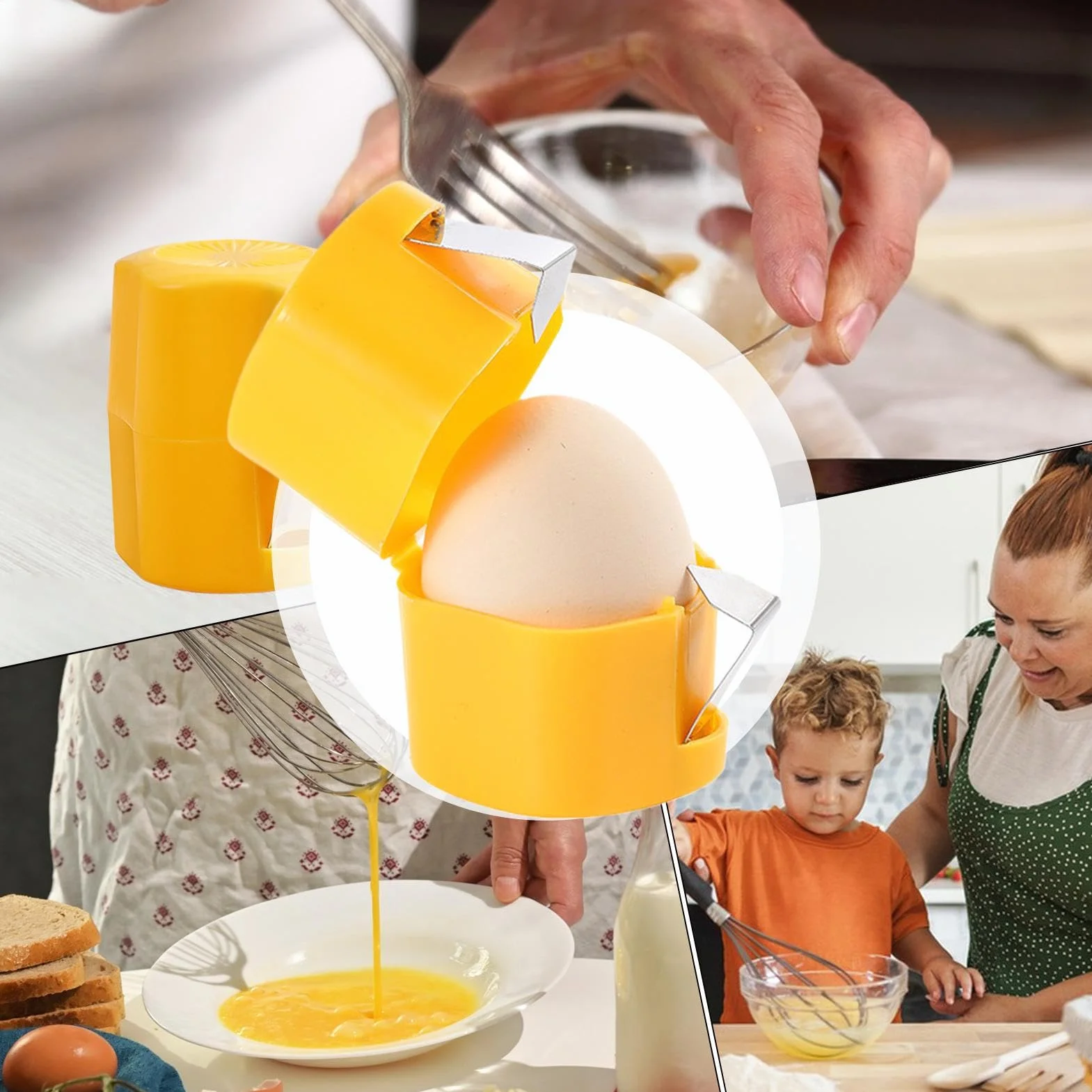 Egg Cutter Metal Alloy Body Portable Kitchen Tool for Fast Prep Press Shell Splitter
