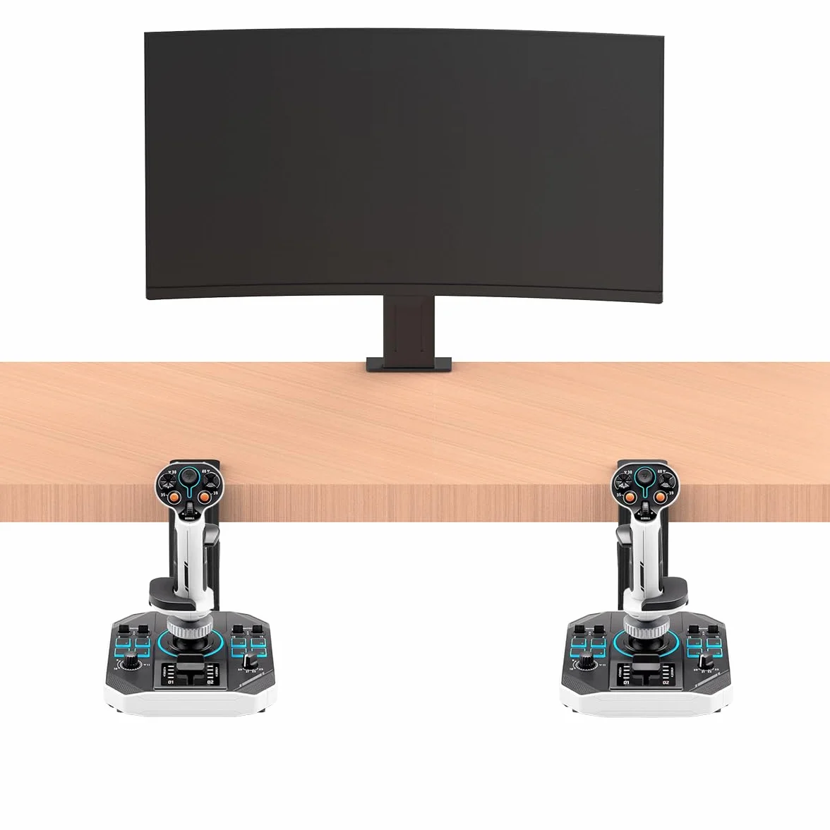 JUYEER Uchwyt biurkowy kompatybilny z kontrolerami symulacji lotu HOTAS Logitech X56 X55 X52 X52 PRO