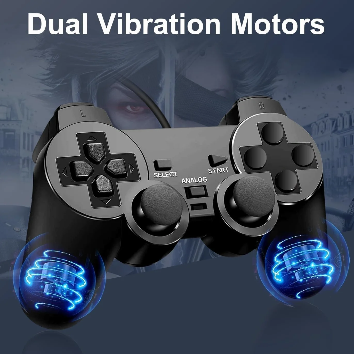 Kontroler PS2 Gamepad z kablem kompatybilny z PS1 PS one PSX