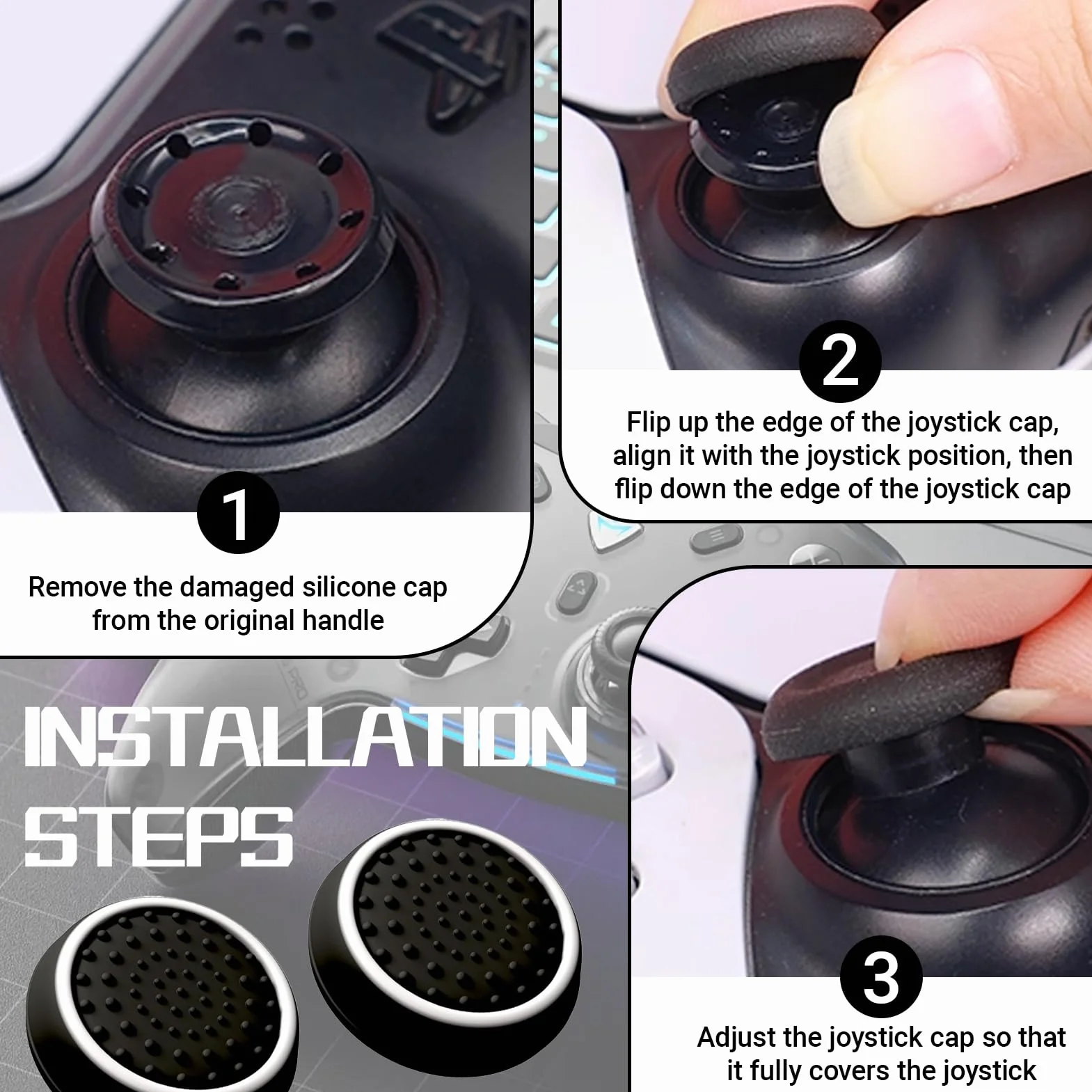 10 sztuk wymiennych nakładek na joysticki, silikonowe, antypoślizgowe nakładki na joysticki, kompatybilne z kontrolerami serii PS5/PS4/Xbox One, ulepszony chwyt