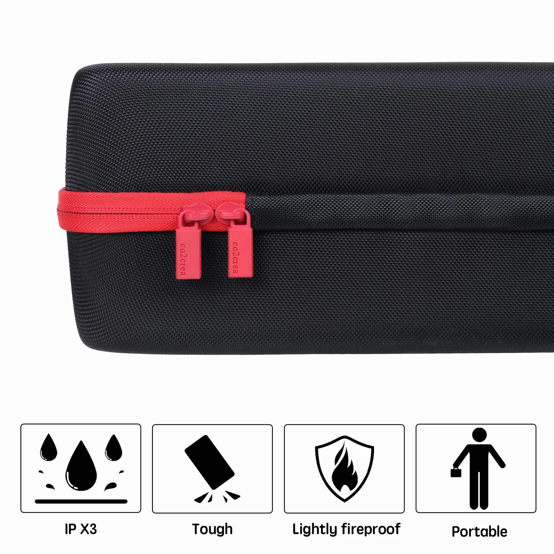 co2CREA Twardy przenośny pokrowiec podróżny do 8Bitdo Arcade Stick Nintendo Switch Windows 10 Xbox Series PC, czarny