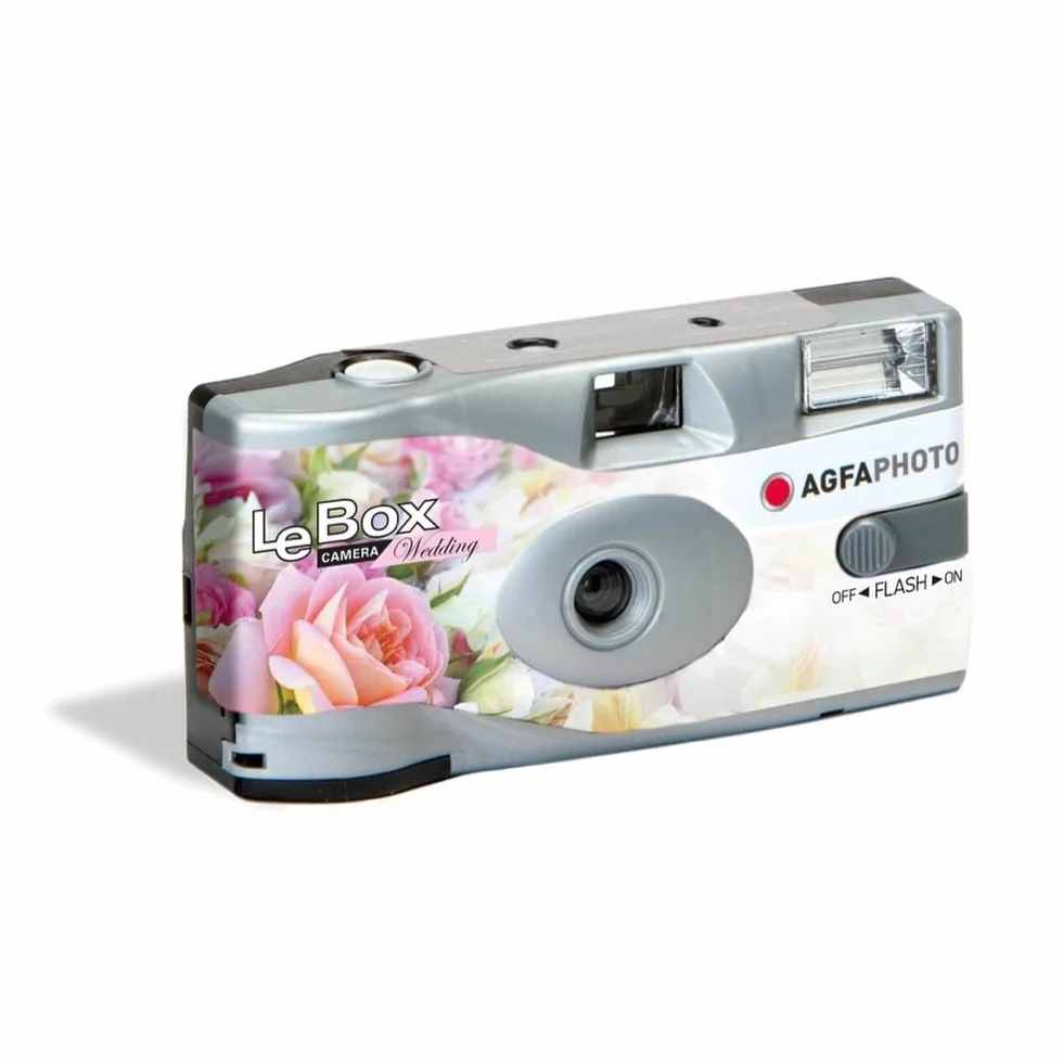AGFA Photo Pack 2 x 601025 - Jednorazowy aparat LeBox Wedding, 27 zdjęć, obiektyw optyczny 31 mm - szary
