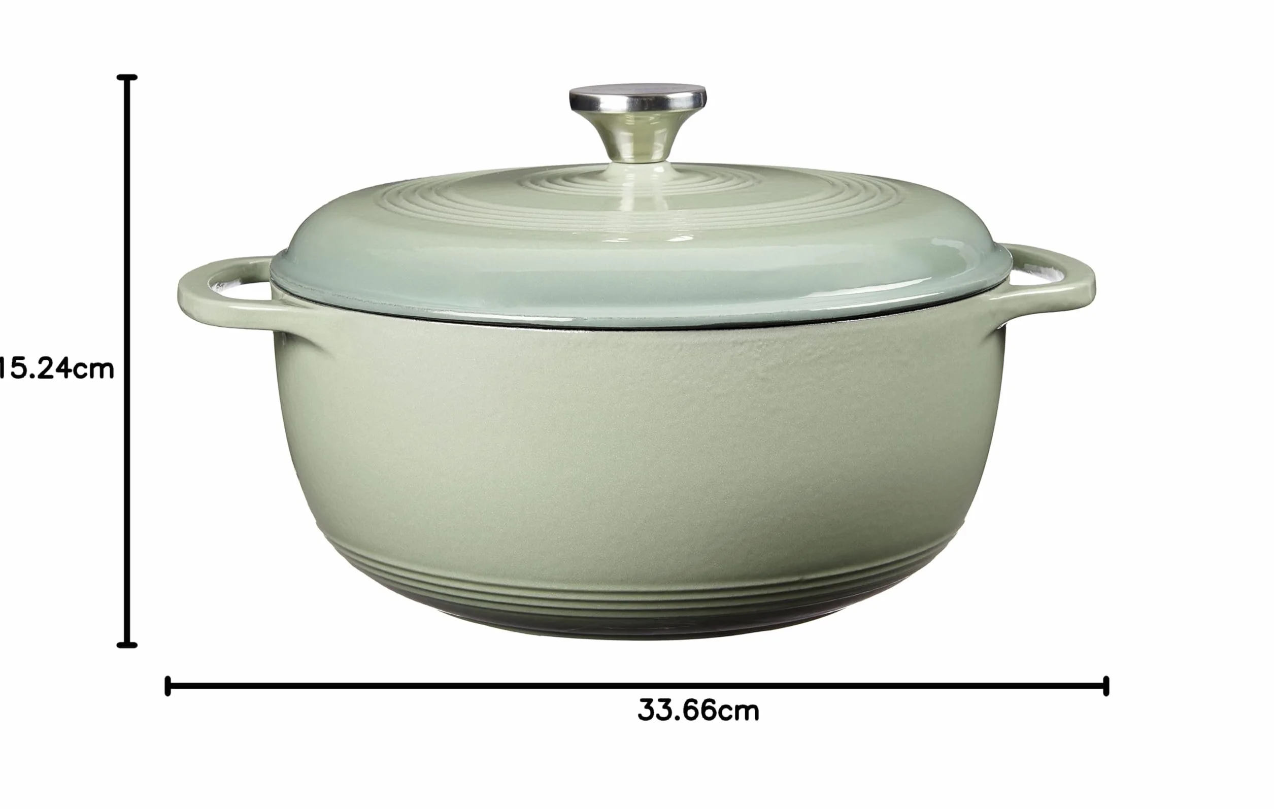 Lodge Emaliowany żeliwny piec holenderski 6 l z pokrywką, podwójne uchwyty, nadaje się do piekarnika do 260°C lub na płycie kuchennej, do marynowania, gotowania, pieczenia, lodówki i serwowania -