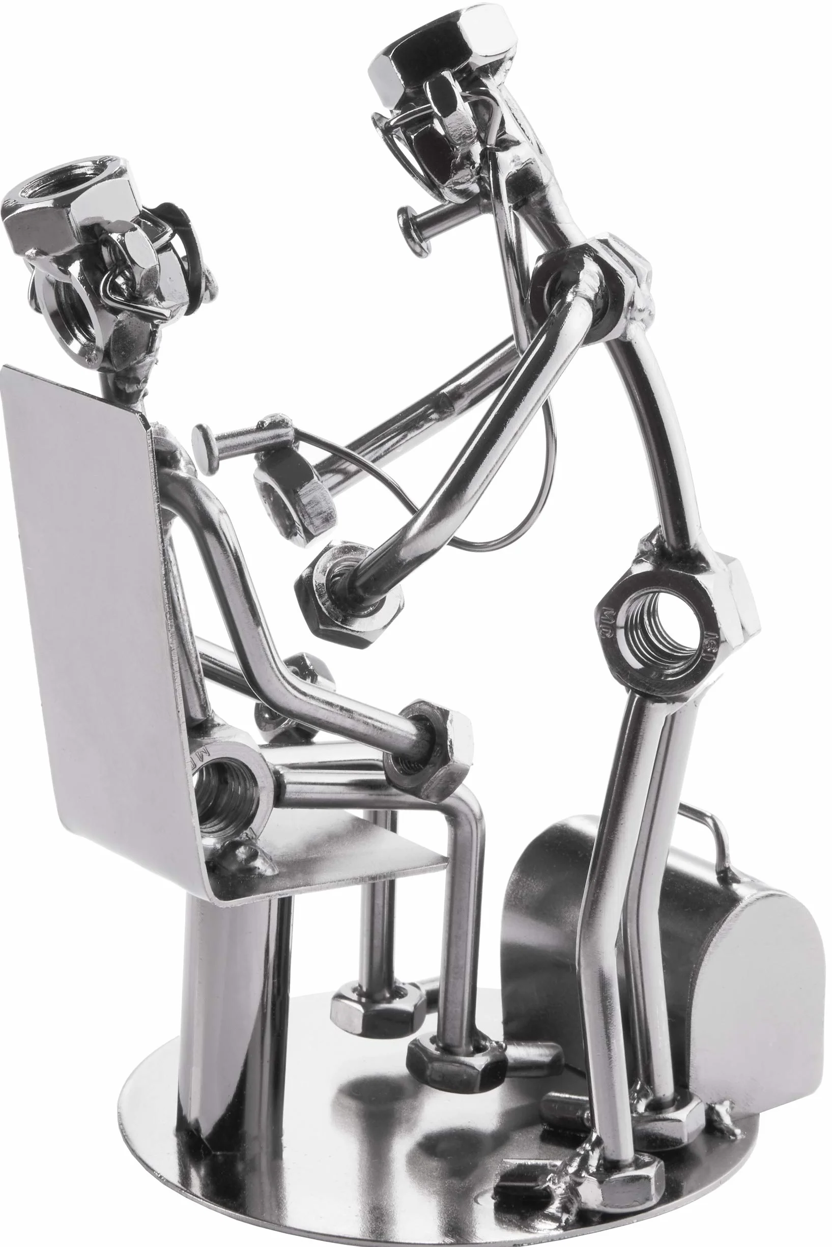 BRUBAKER Figurka ze śrubami lekarz ze stetoskopem pacjenta - ręczne wykonanie żelazne figurki metalowy mężczyzna - metalowa figurka pomysł na prezent dla lekarzy domowych - prezent dla lekarzy
