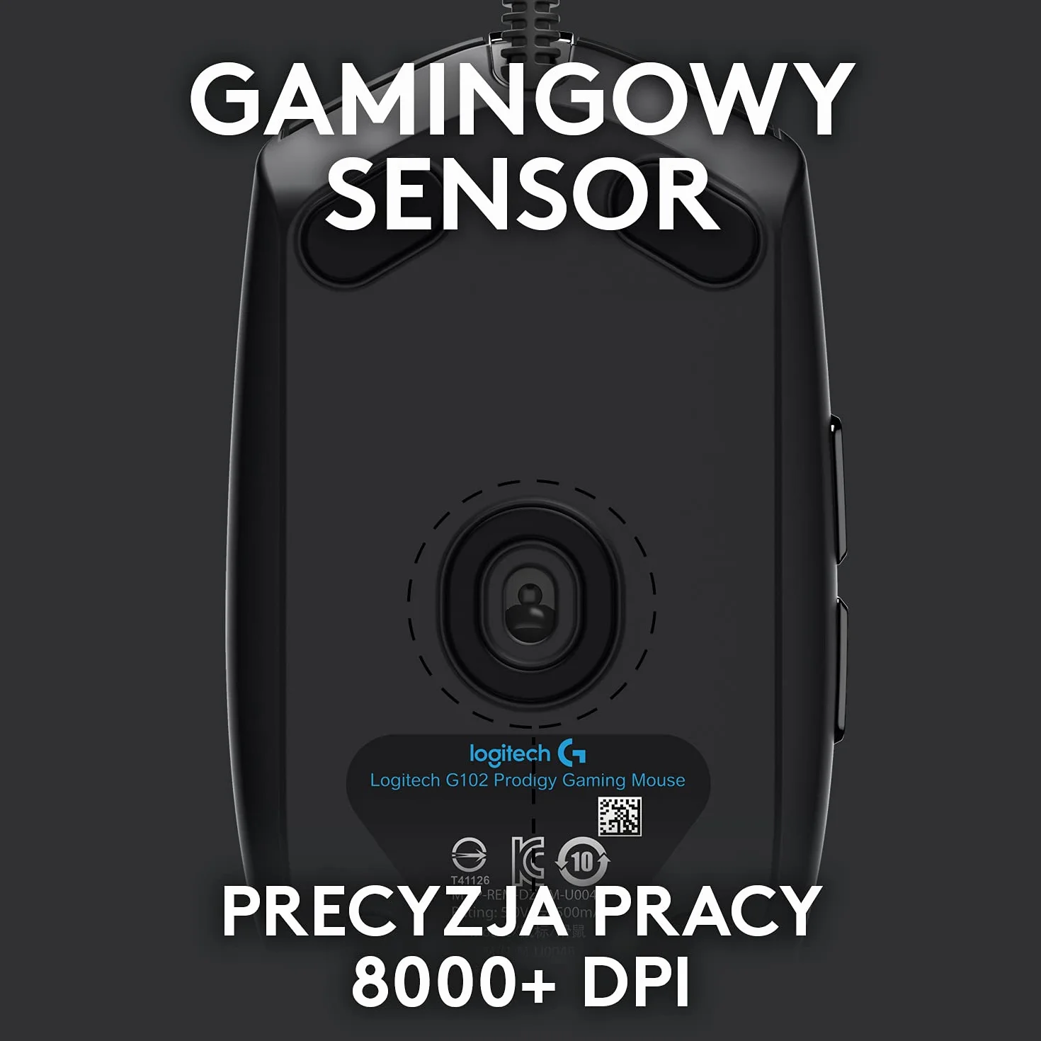 Logitech G102 Lightsync 910-005823, Mysz Komputerowa, Czarny/Żółty