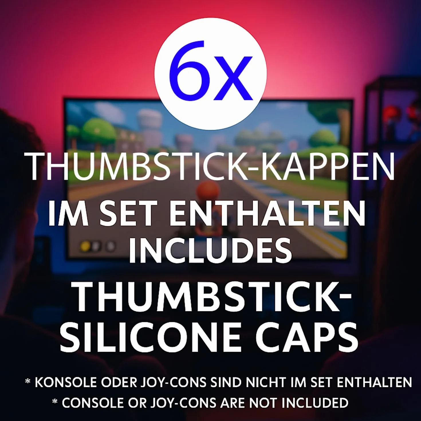 MatoSan® 6x Nasadki na Thumbstick – kompatybilne z konsolą Switch 2 – silikonowe nakładki na joystick – zwiększona precyzja i ochrona – ergonomiczne akcesoria gamingowe (Wersja 3)