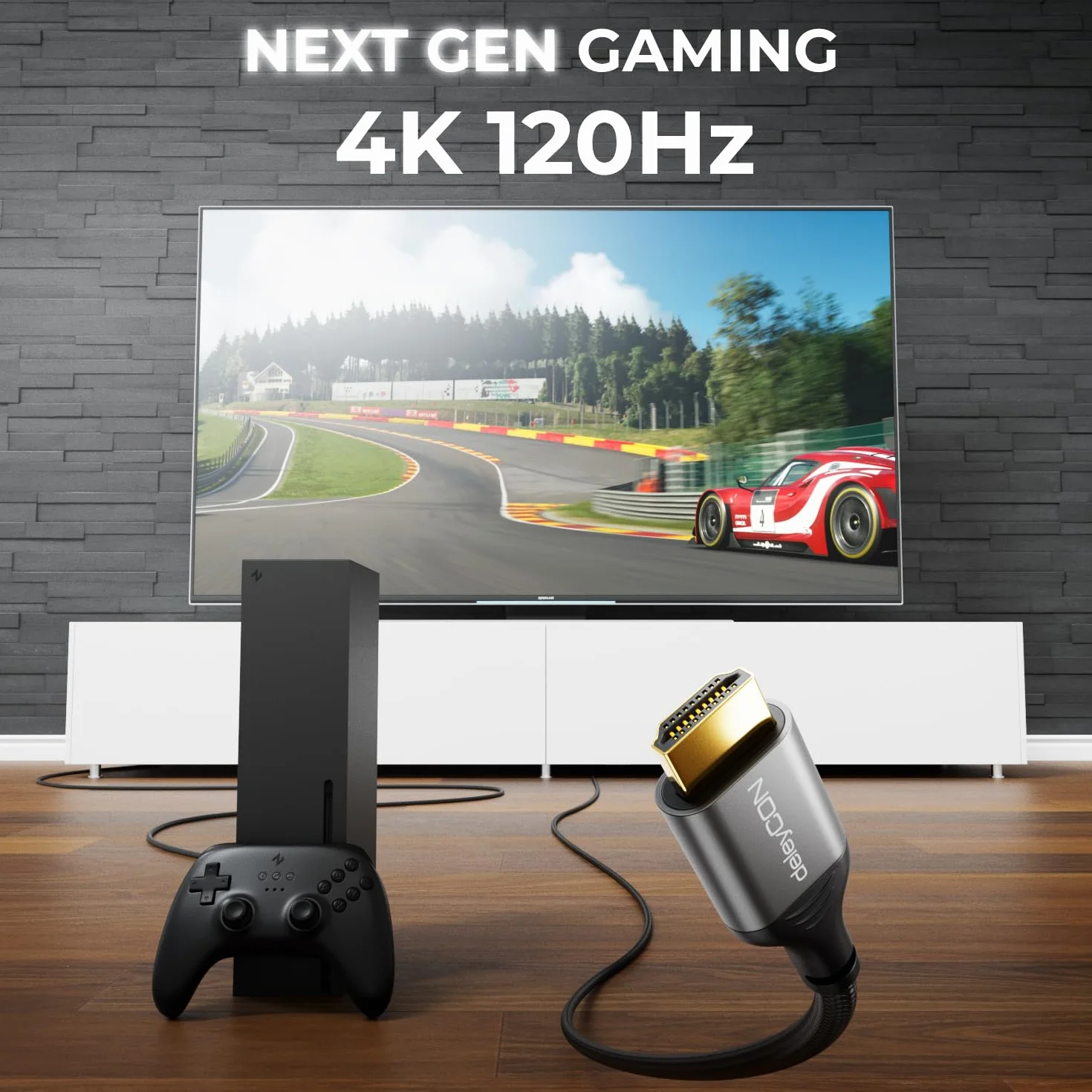 deleyCON 3,0m 8K HDMI 2.1 Kabel (48G, ULTRA Highspeed) 8K@60Hz 4K@120Hz 2K@144Hz/165Hz EARC HDCP 2.3/2.2 - Kompatybilny z DTS:X Dynamiczny HDR Dolby Atmos TV PS5 Xbox Soundbar Monitor