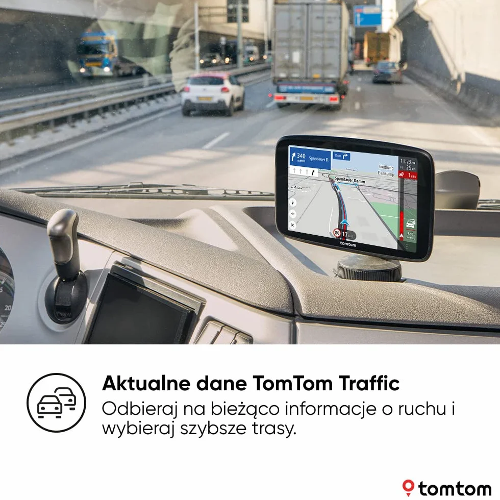 TomTom GO Expert Plus Nawigacja satelitarna dla ciężarówek (7-calowy ekran HD, trasy i UM-y dla dużych pojazdów, TomTom Traffic, mapy świata, wskazówki wizualne, USB-C)