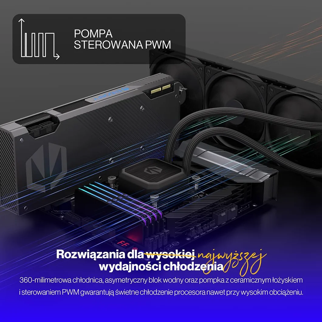 ENDORFY Navis F360, chłodzenie procesora AIO, szerokość 360 mm, wysoka wydajność i cicha praca, AM5, AM4, LGA1700, LGA1200, LGA1150, LGA1151, LGA1155, LGA1156 | EY3B003