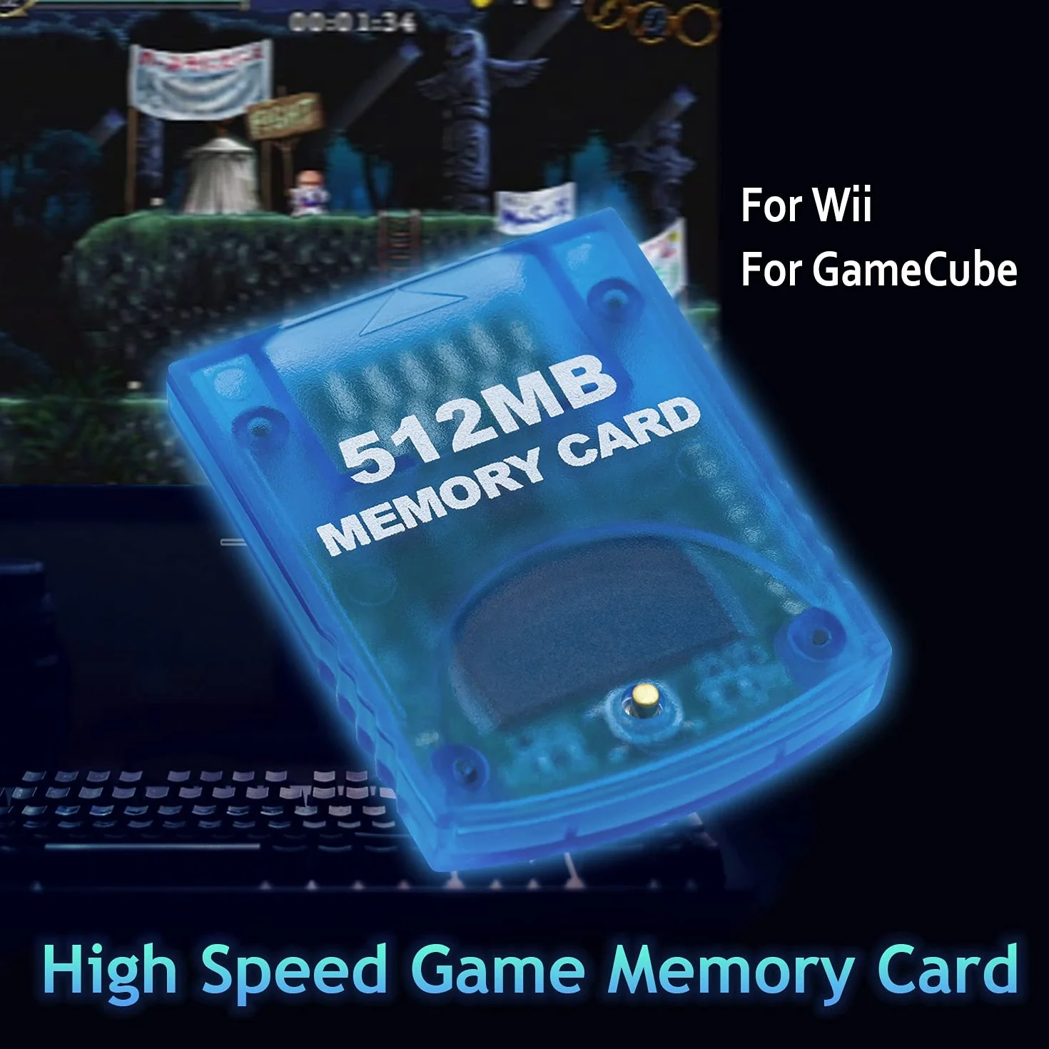 Mcbazel Karta pamięci do gier 512 MB do konsoli Wii/Gamecube GC