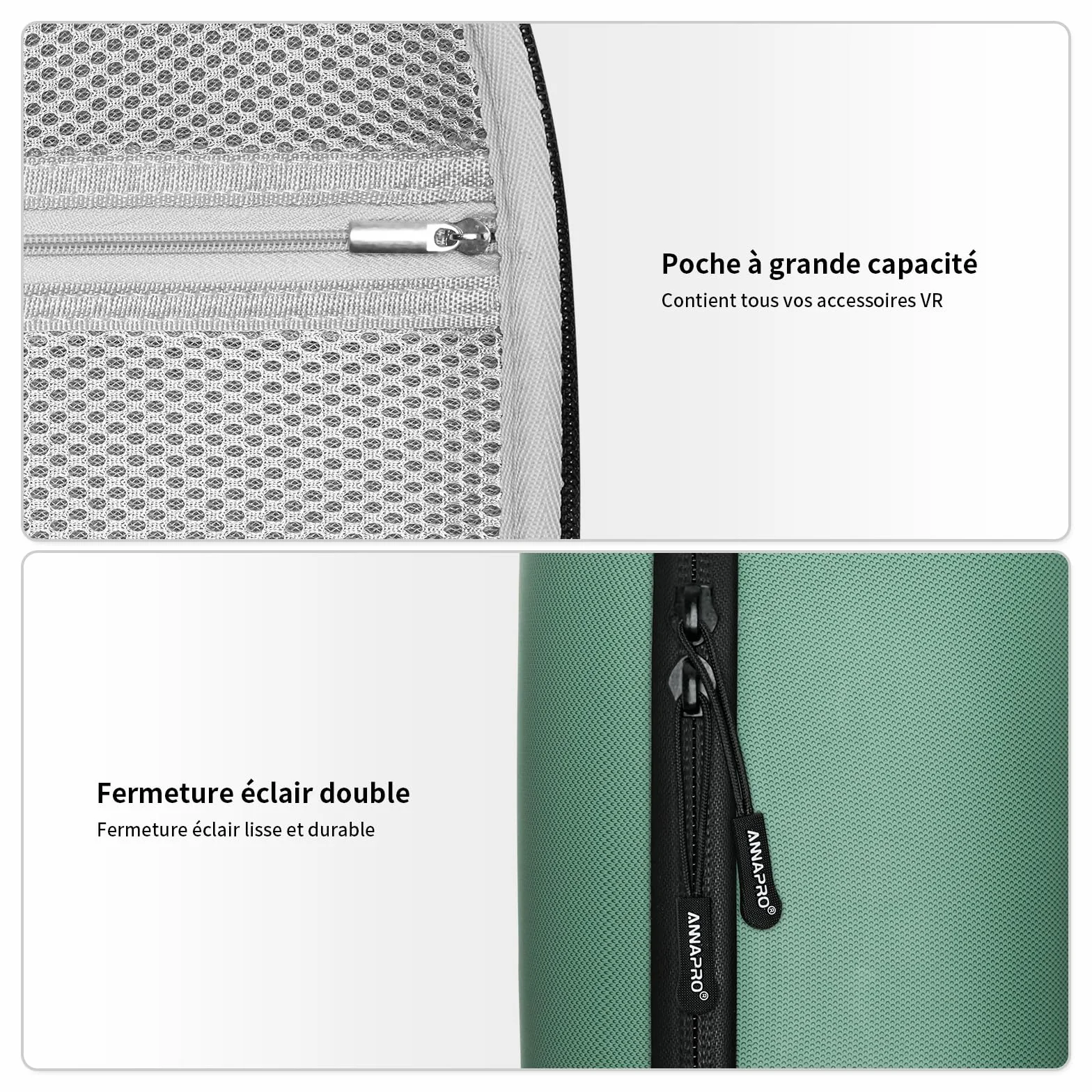 Torba do Meta Quest 3S/3, kompatybilna z Battery Elite Strap, kontrolerami i innymi akcesoriami, twarde etui z doskonałą ochroną podczas podróży, zielony, Stylowy