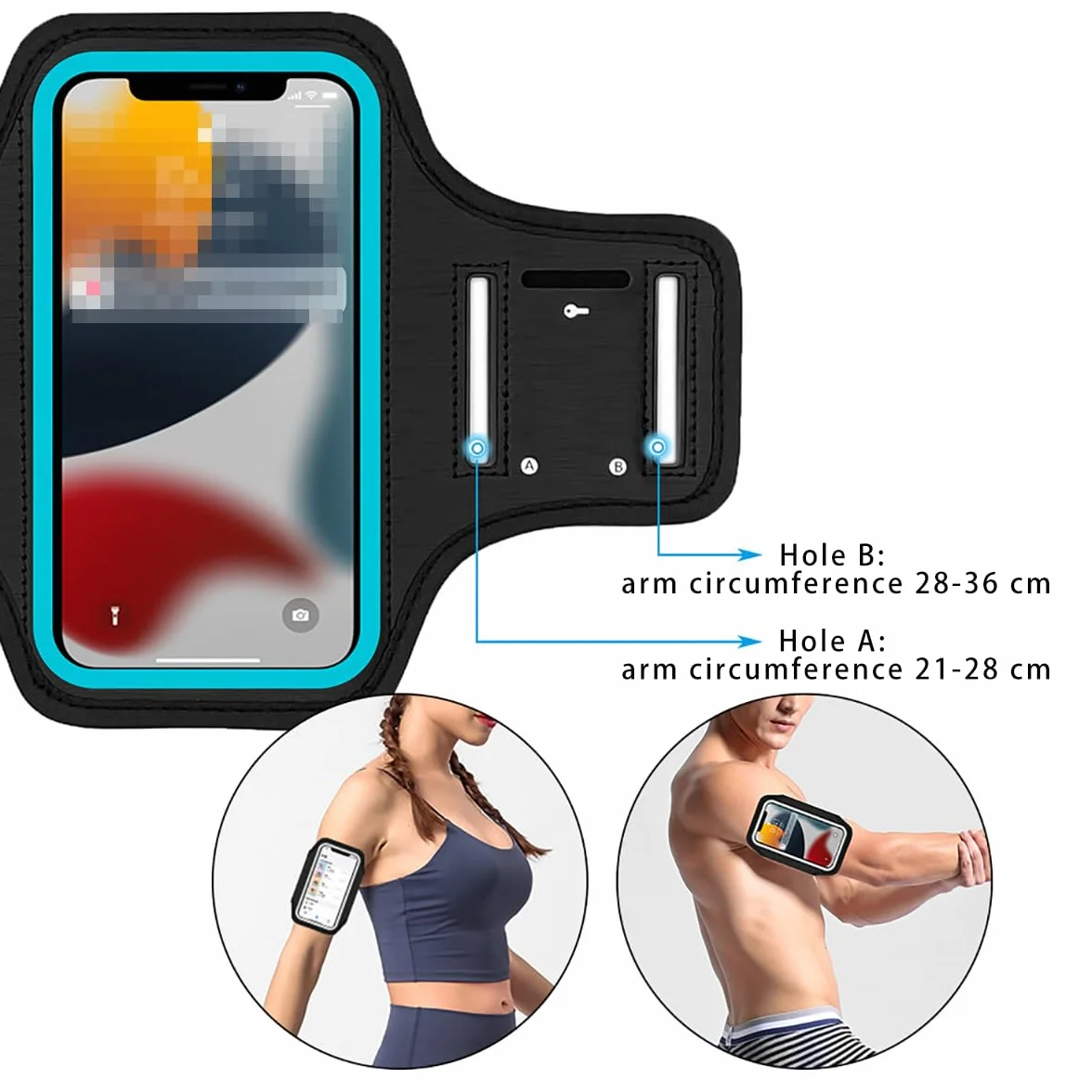 Torba sportowa z opaską na ramię, wodoodporna opaska na telefon komórkowy, odpowiednia do telefonów komórkowych o przekątnej do 6,8 cala, nadaje się do sportów fitness na świeżym powietrzu,