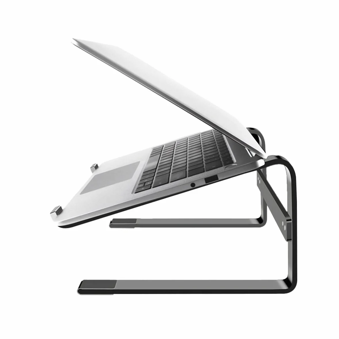 MMOBIEL Stojak na Laptopa Wysoki od 10 do 18 cali - Wentylowany na Laptopa Uniwersalny - Stojak na Biurko Kompatybilny z MacBook, Notebook, ASUS i innymi - Wraz Narzędziami - Czarne Aluminium