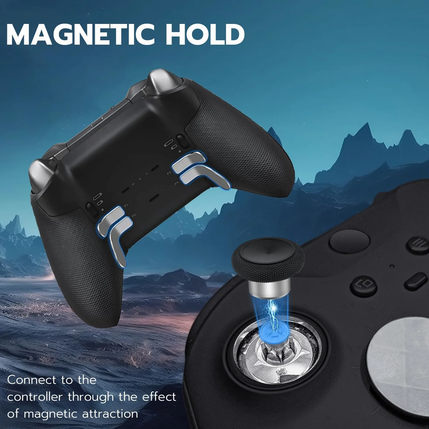 Mcbazel 13 w 1 wymiana Thumbsticks wiosła spustowe D-pady torba do przenoszenia do kontrolera Xbox One Elite Series 2 srebrny