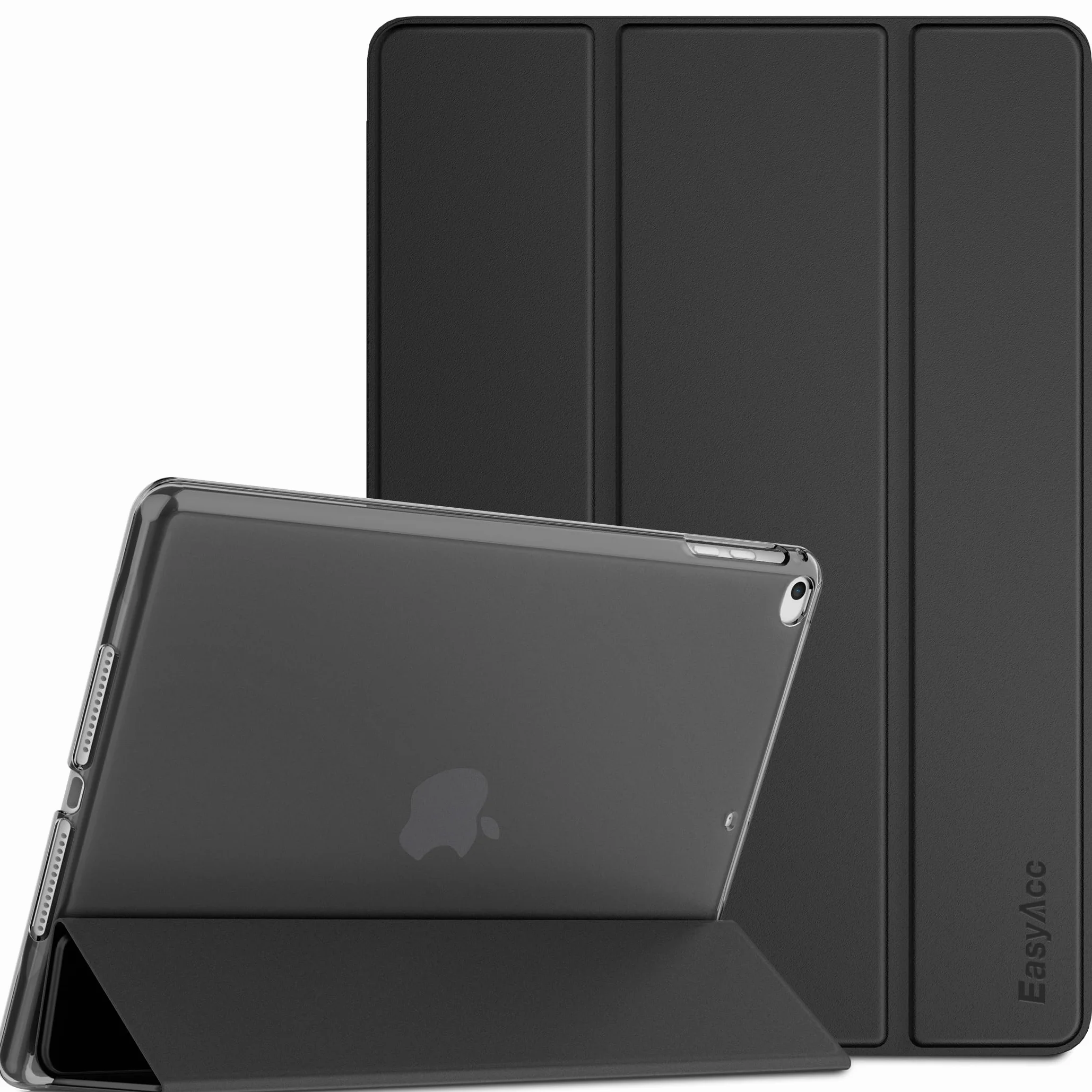 EasyAcc Etui na iPada 9,7 cala 6. generacji/5. generacji (nie do iPada Air 5. generacji) / iPad Air 2 / iPad Air ze stojakiem ochronnym pokrowiec, twardy futerał PC do iPada 9,7 2018 2017, czarny