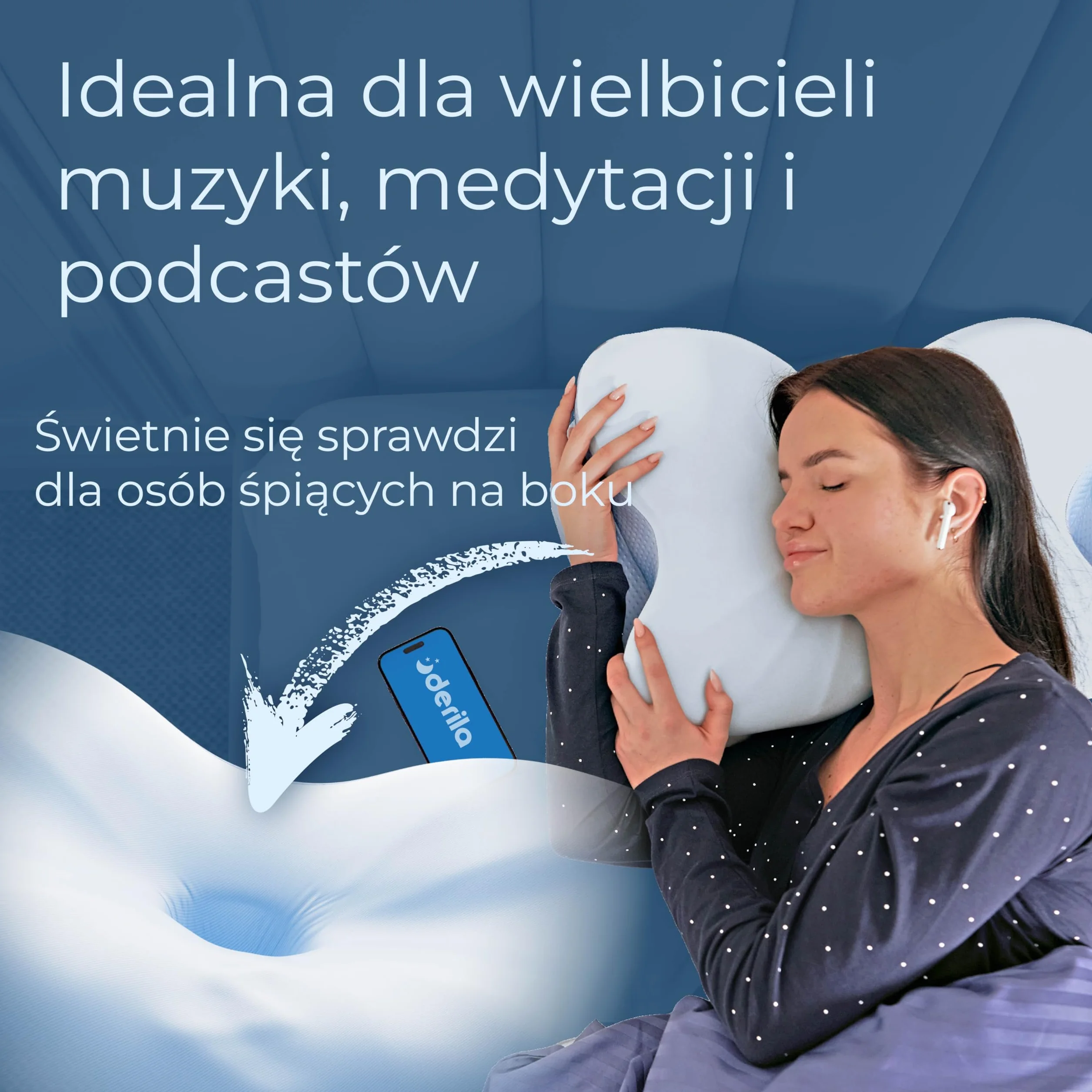 Derila Ergo Poduszka z Pianki Pamięciowej Szyjnej, Kształt Motyla, Technologia Chłodzenia, Idealna dla Wszystkich Sposobów Spania